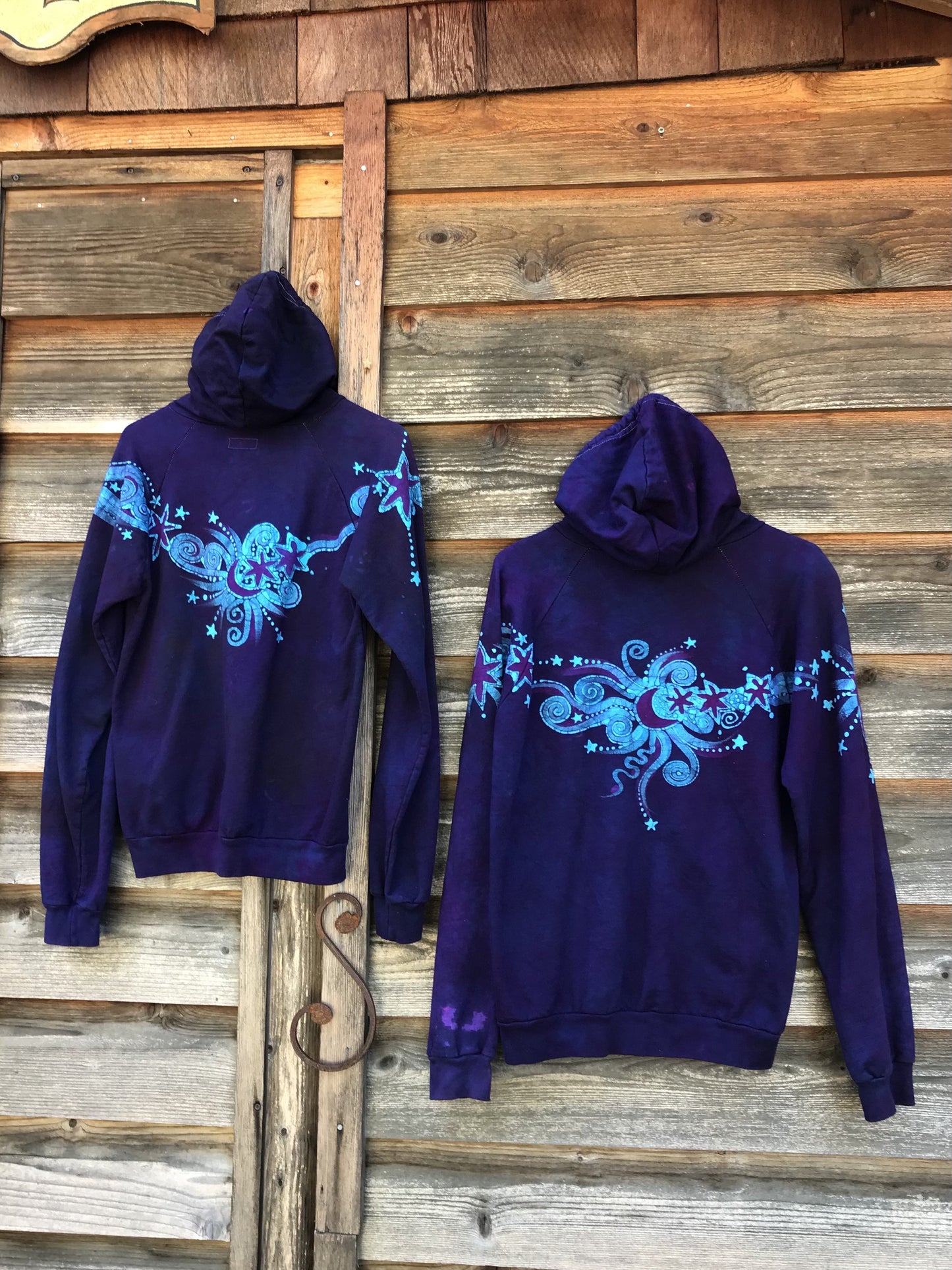 Fair Isle Galaxy Pullover Batik Hoodie - Organic Cotton - Sizes Small & Medium ONLY hoodie batikwalla