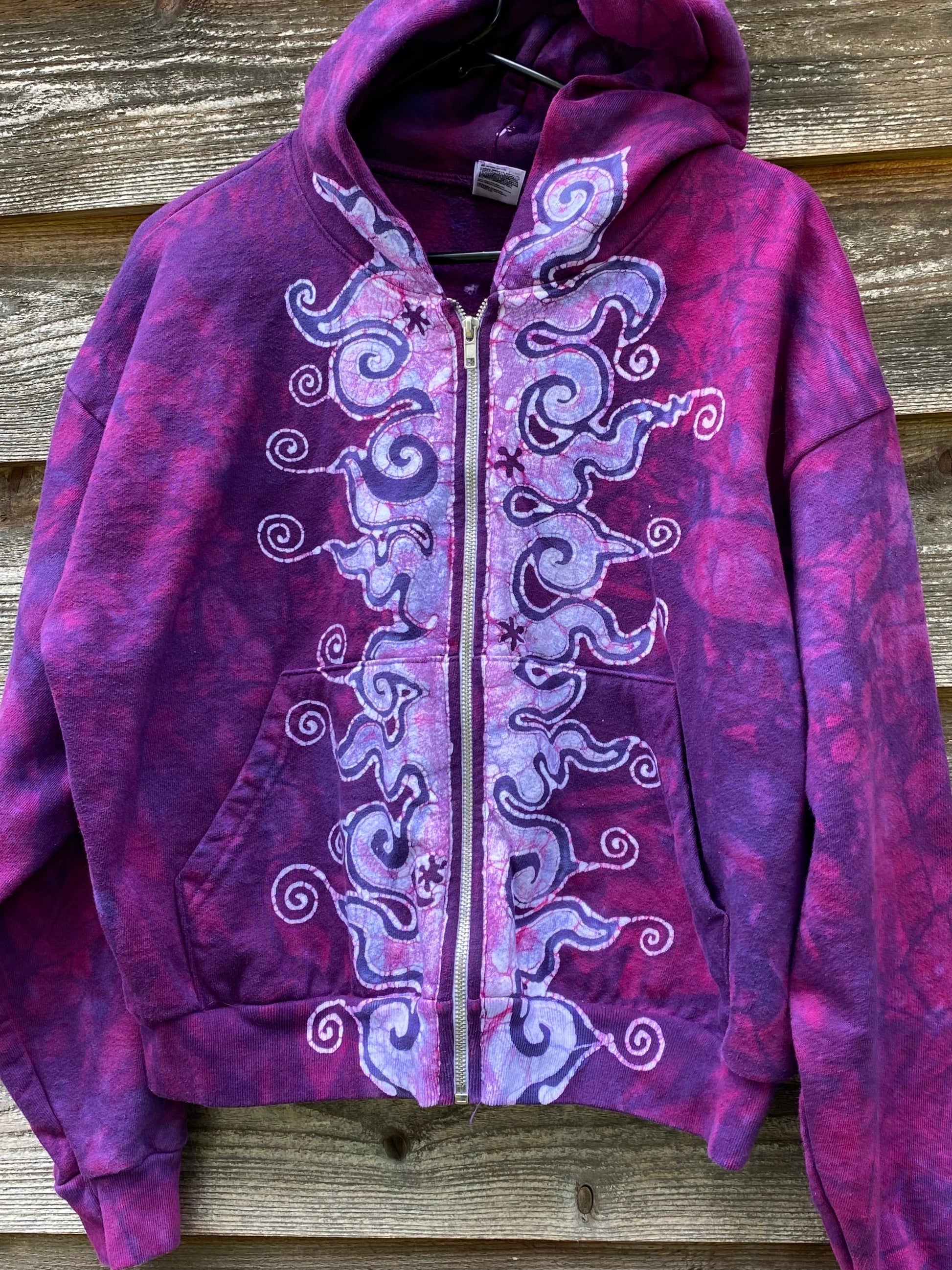 Pomegranate Star Tuxedo Flames Handmade Batik Hoodie hoodie batikwalla