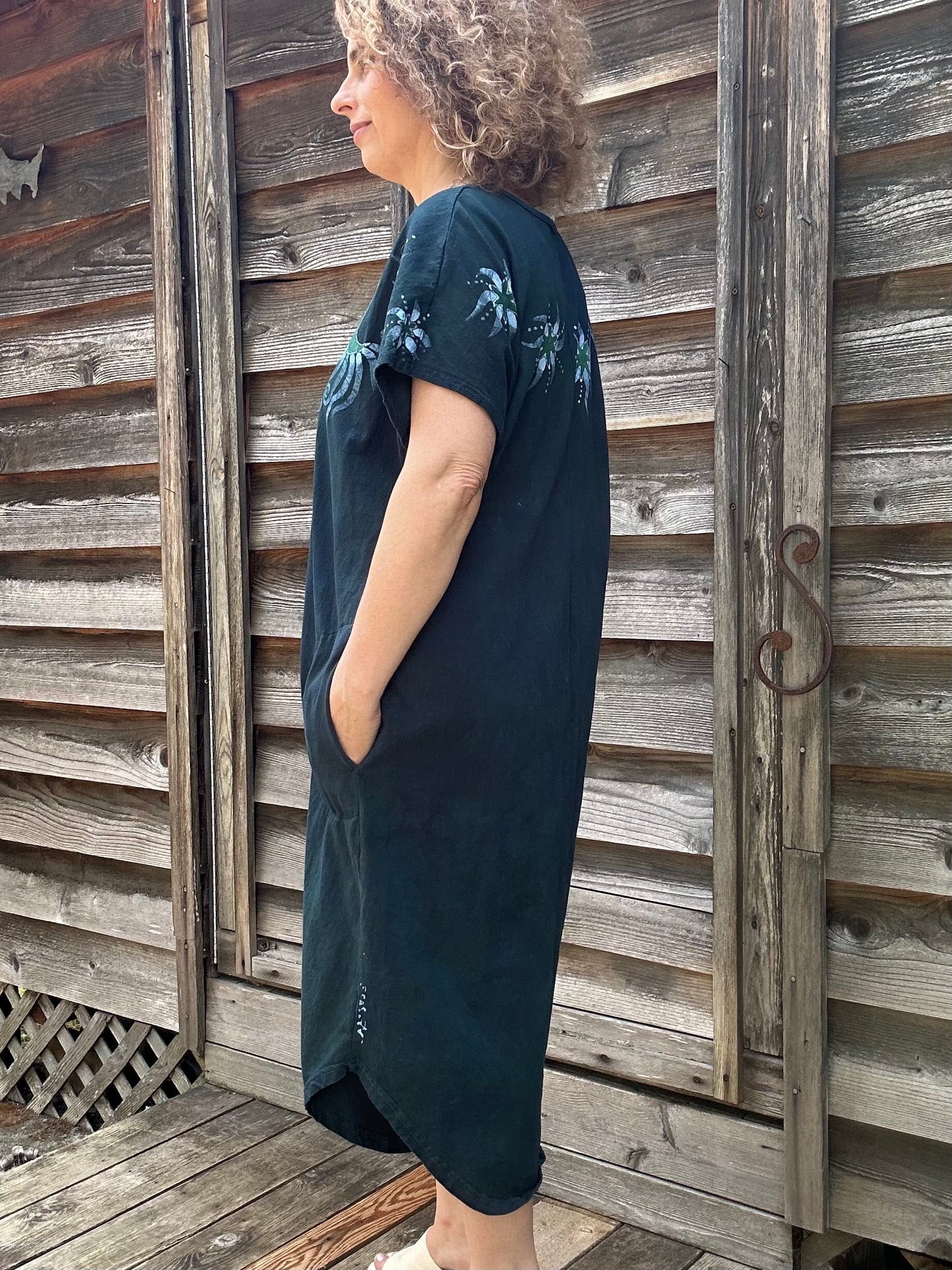 Forest Moon Tunic Dress With Pockets Batik Dresses Batikwalla Large