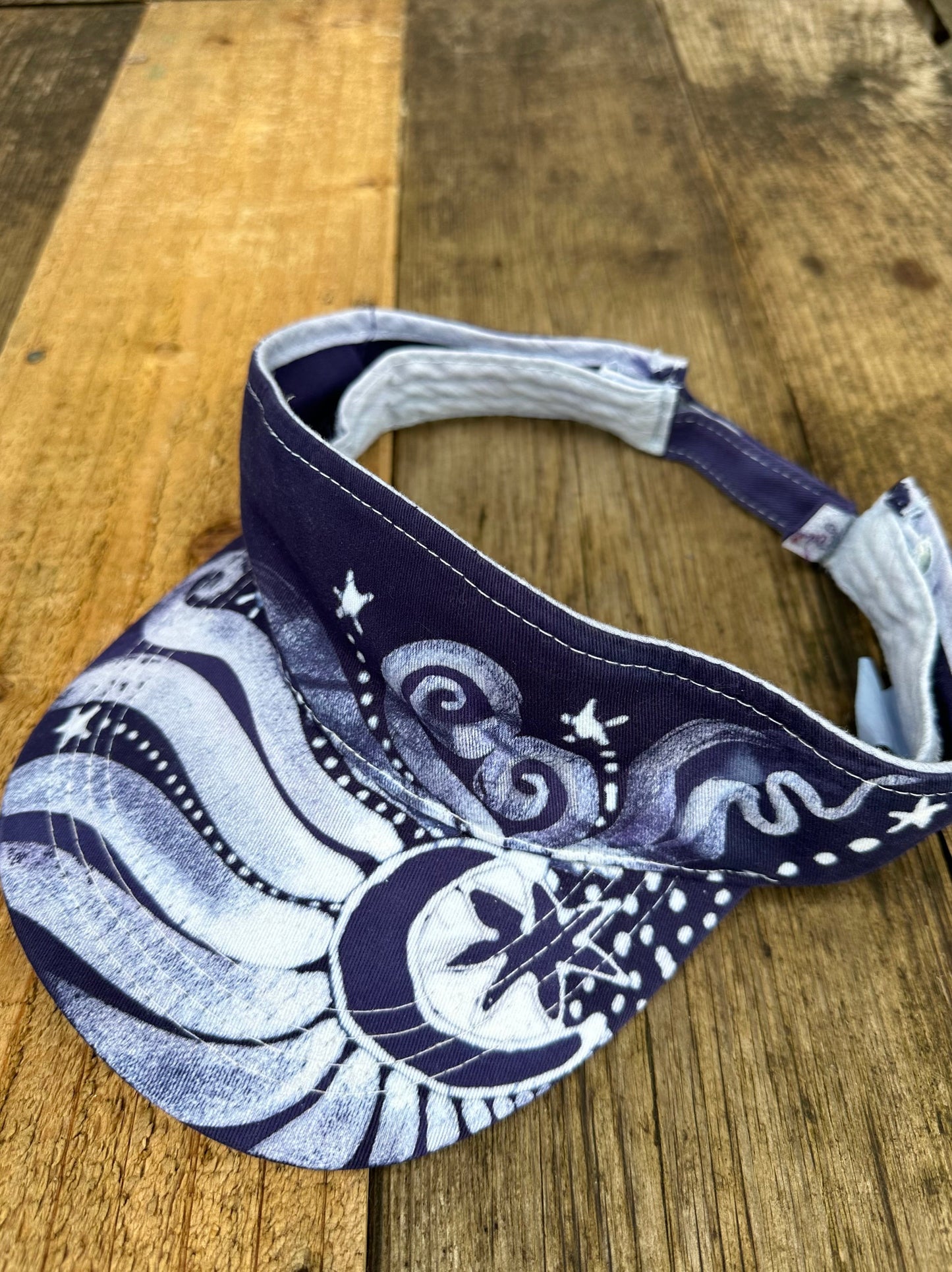 Cool Purple Moon and Stars Sun Visor visor batikwalla