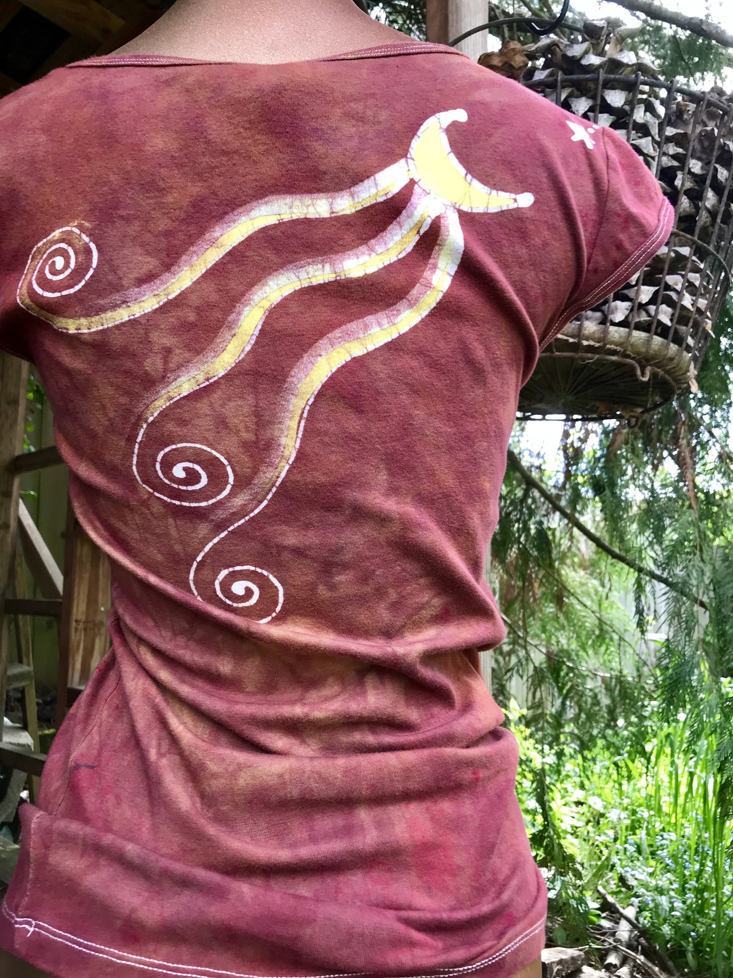 Burnt Sienna Moonrise Handmade Batik Summer Tee