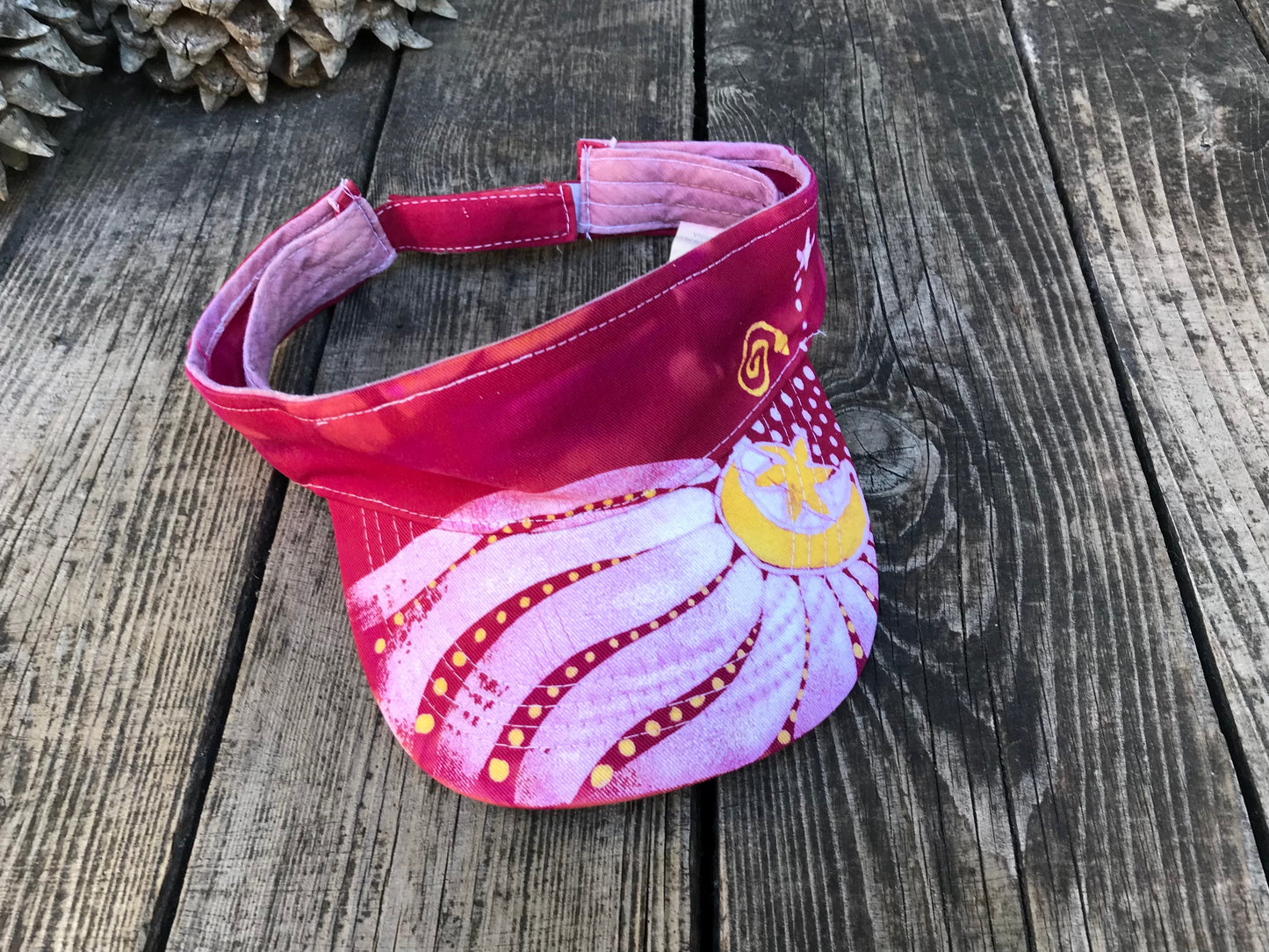 Red Poppy Moonbeams - Adjustable Sun Visor Hat Creative Ideas batikwalla