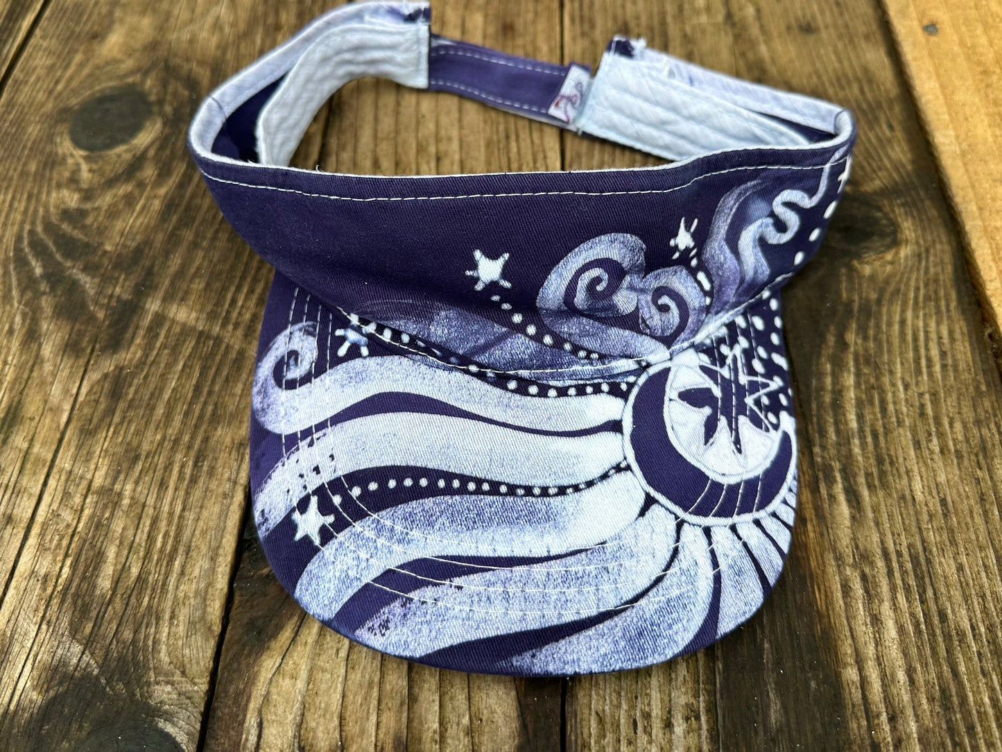 Cool Purple Moon and Stars Sun Visor visor batikwalla