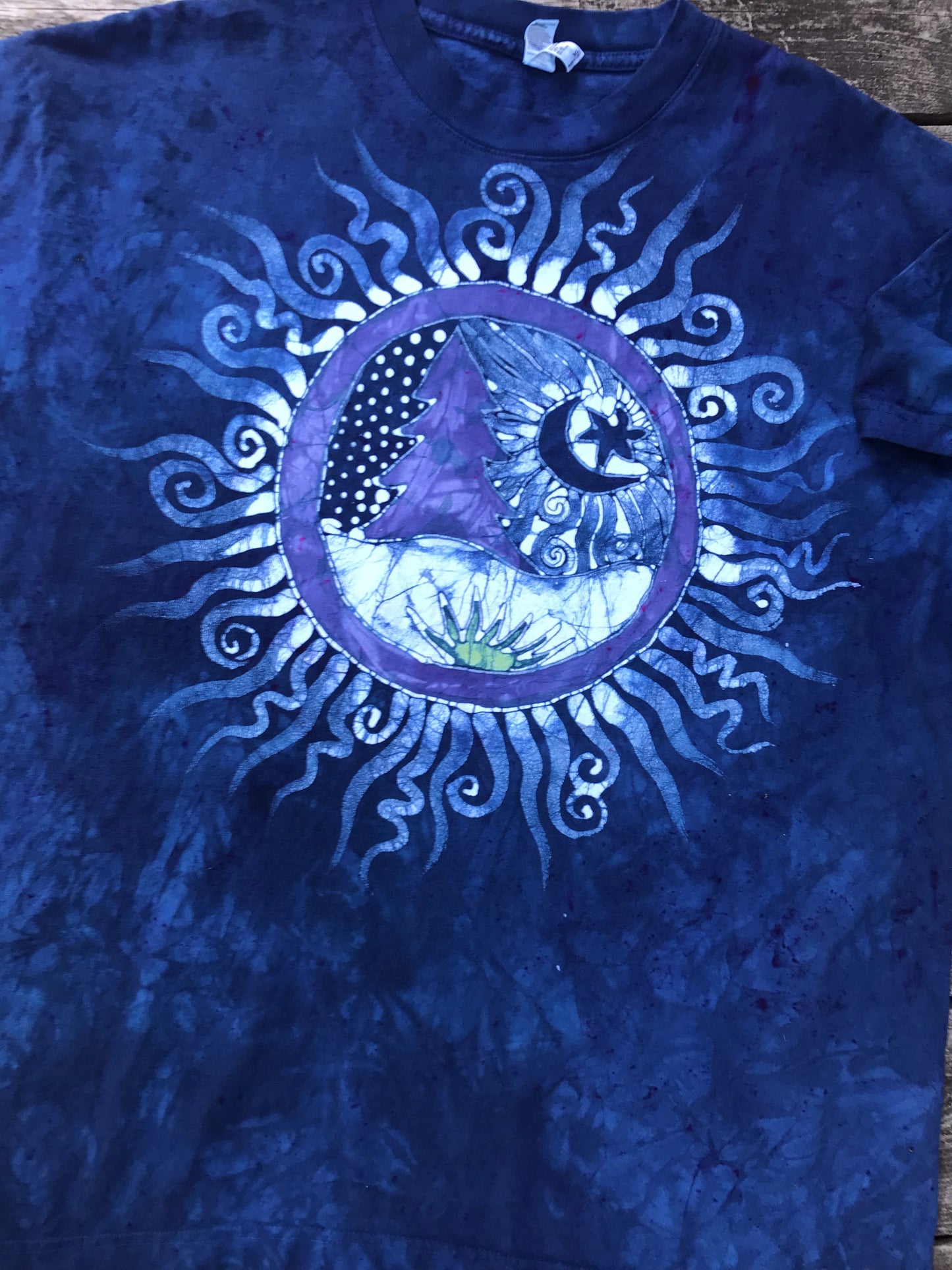 Blue Moon Forest Handmade Batikwalla Tshirt - Size XL tshirt batikwalla