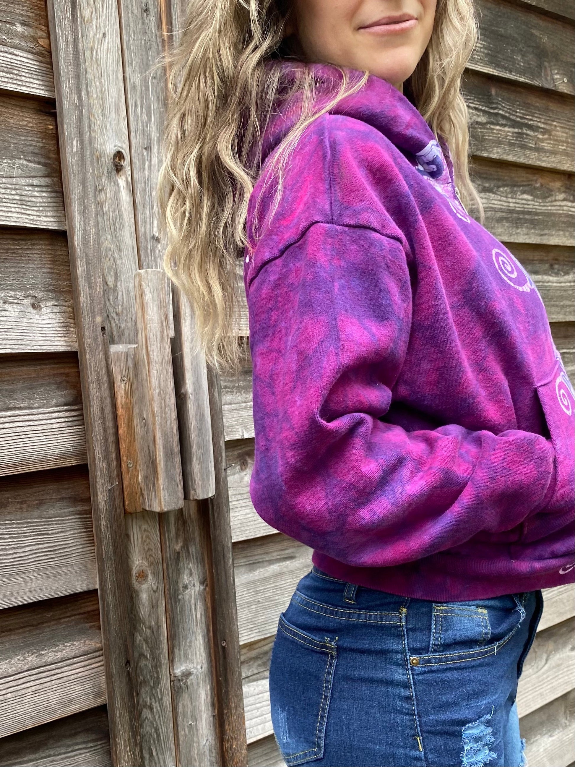 Pomegranate Star Tuxedo Flames Handmade Batik Hoodie hoodie batikwalla S/M