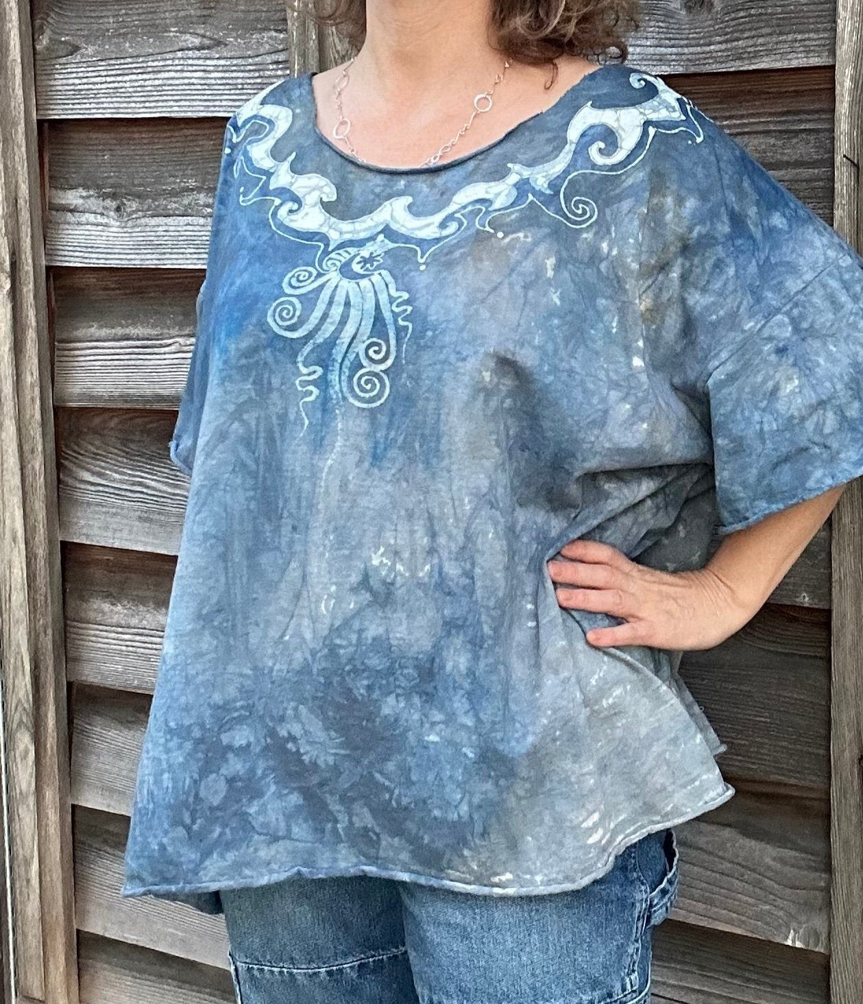 High Prairie Batik Necklace Tee - Size 3X Shirts & Tops Batikwalla by Victoria