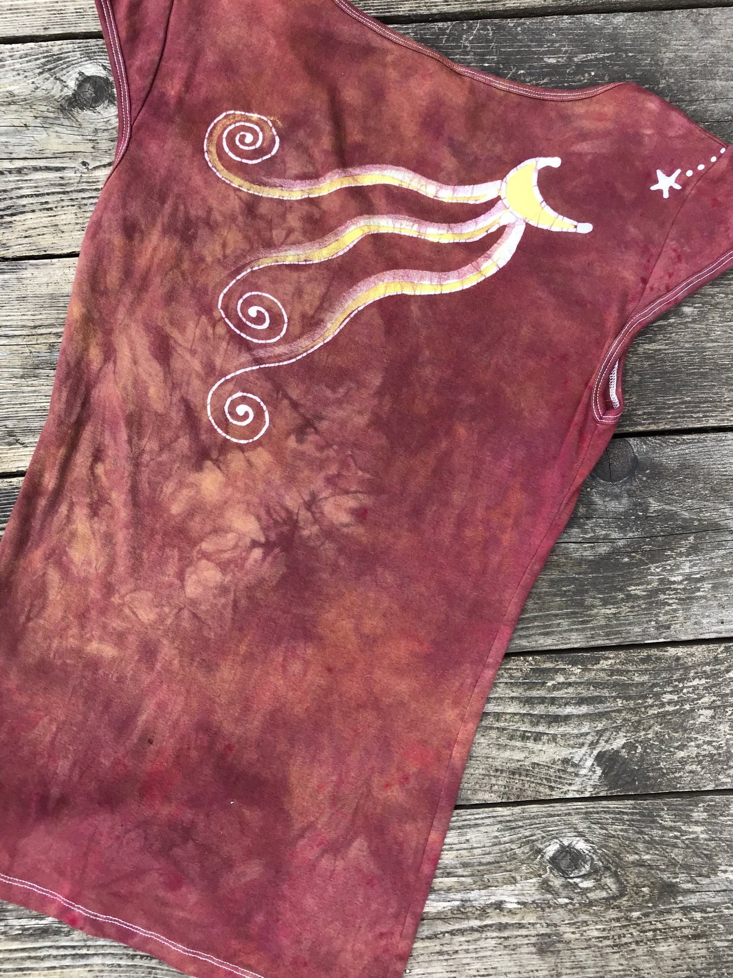 Burnt Sienna Moonrise Handmade Batik Summer Tee