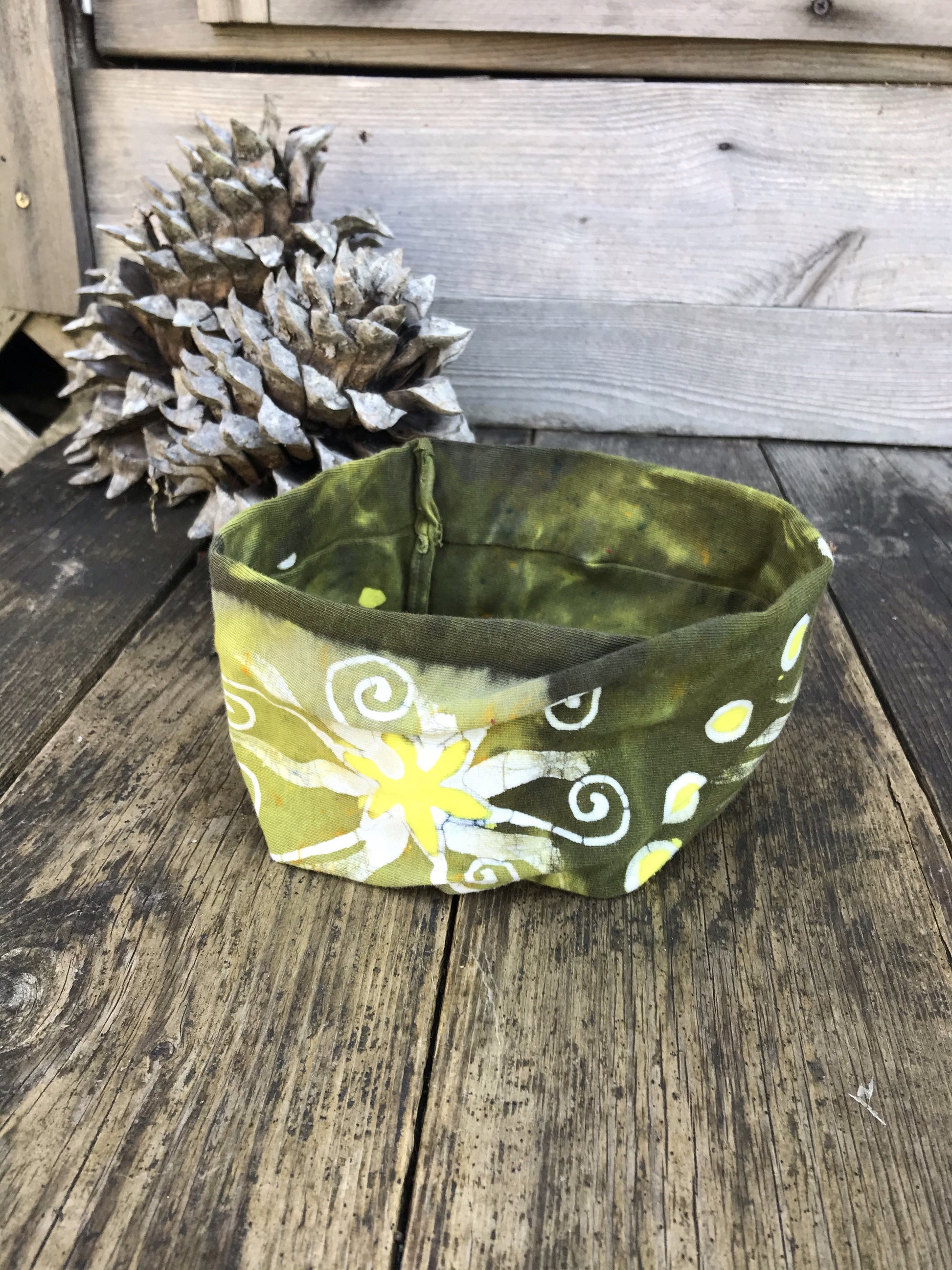 Dandelion Tea Fold Over Headband - by Batikwalla Batikwalla by Victoria