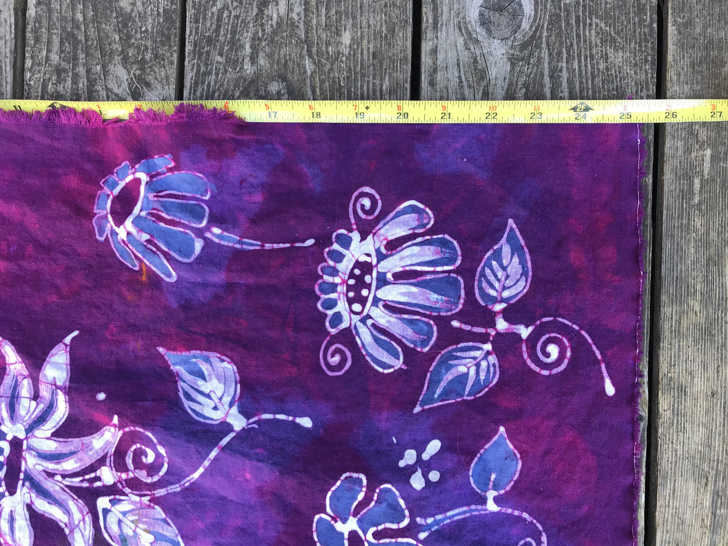 Sweet Pea Wallflower Batik Cotton Fabric / Bandana scarf batikwalla
