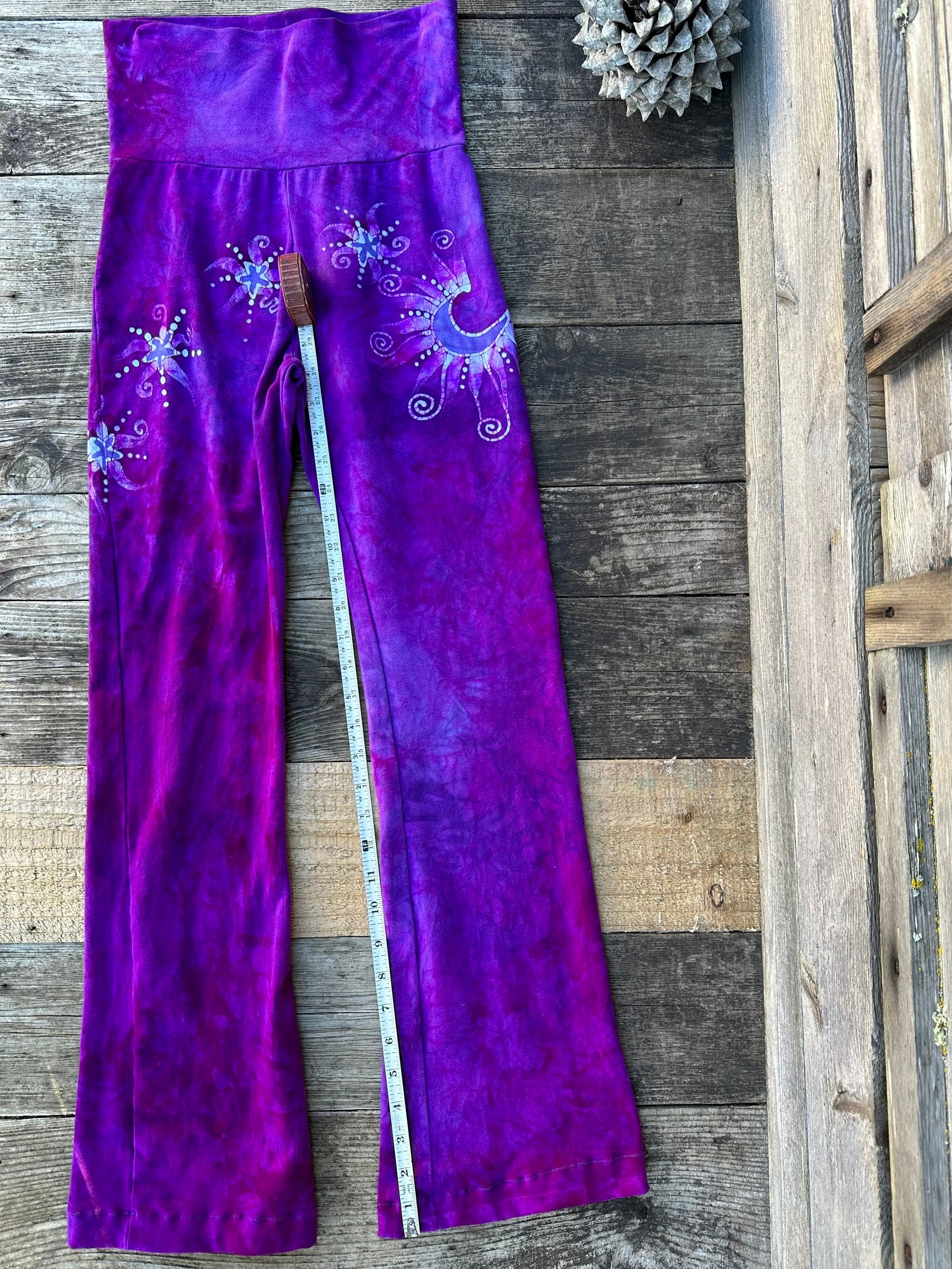 Hot Pink Moonflowers Stretchy Lounge Pants - Size Small Yoga Pants batikwalla Small
