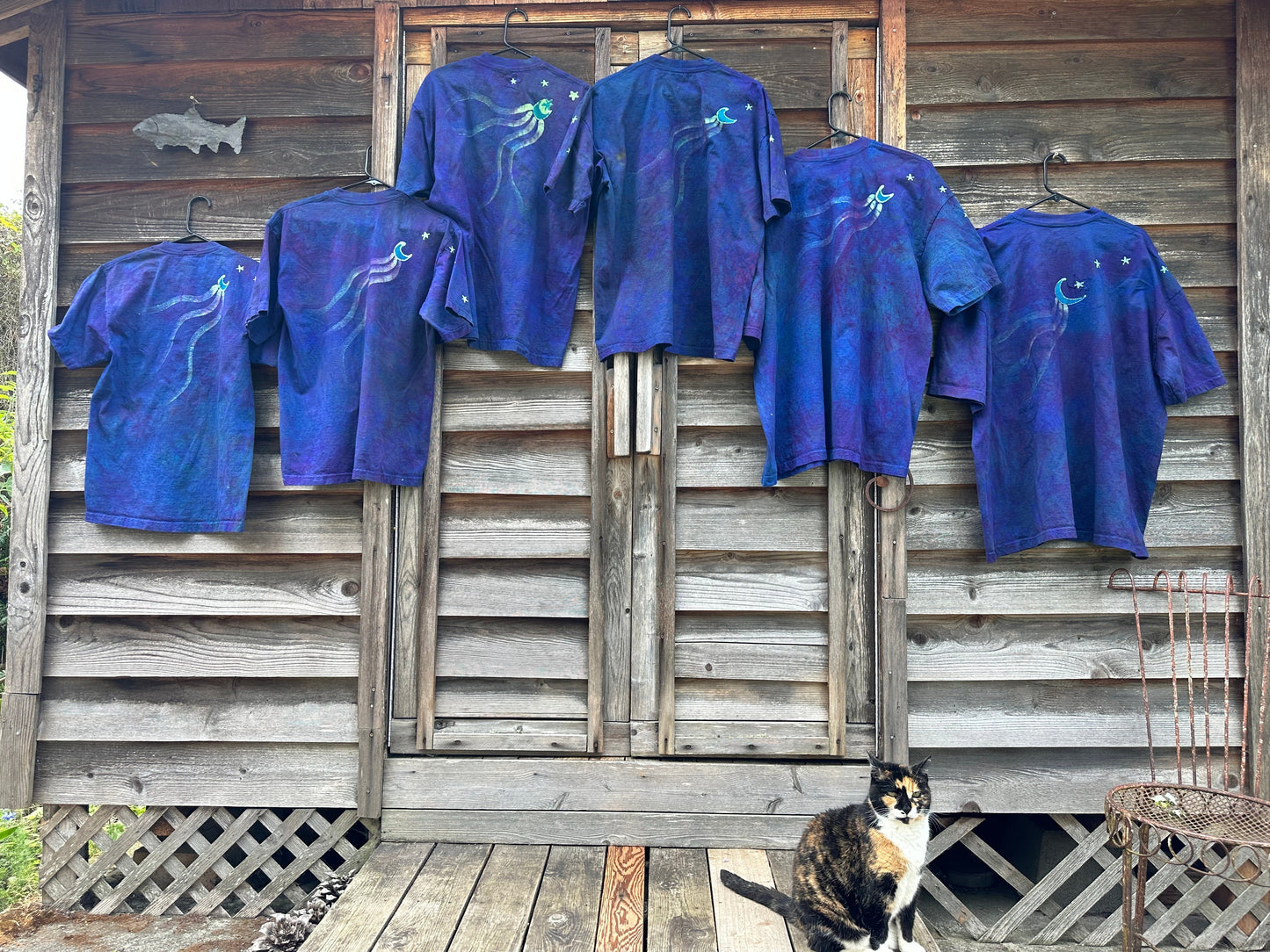 Aurora Borealis Handmade Batik Tshirt with Hidden Star Appliqué tshirt batikwalla 3X