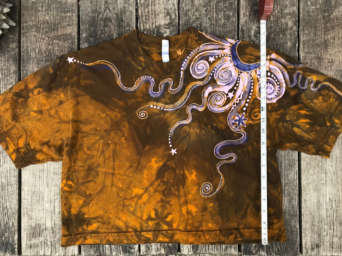 Purple Moon Gold Starlight Oversize Crop Tee Shirts & Tops Batikwalla by Victoria