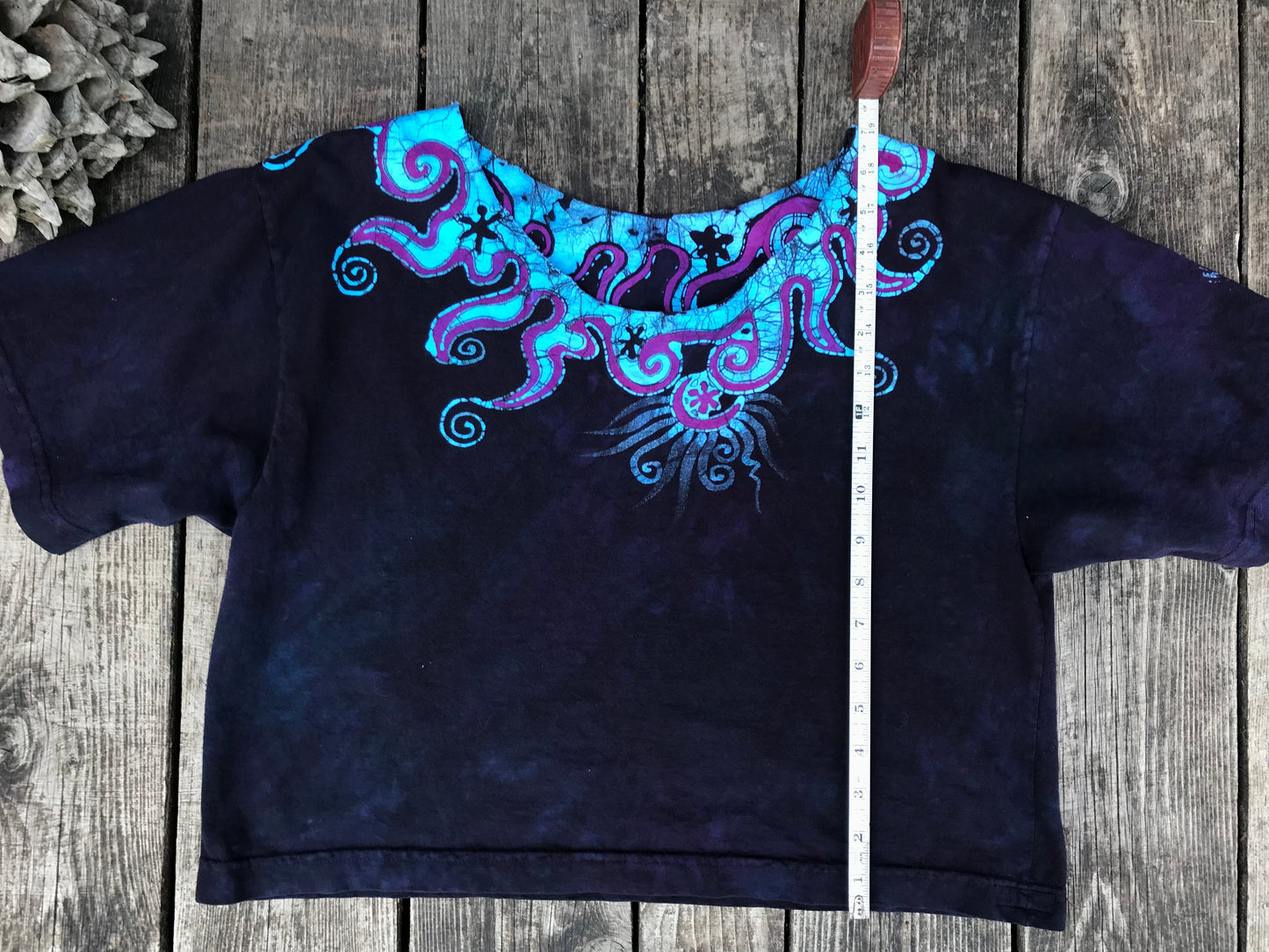 Perpetual Moonlight Waves in Purple Midnight Boxy Tee Batikwalla by Victoria