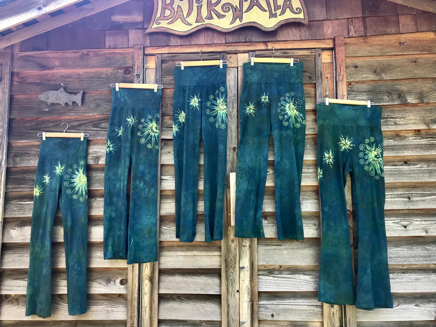 Teal Moon and Star Garden Lounge Pants batikwalla