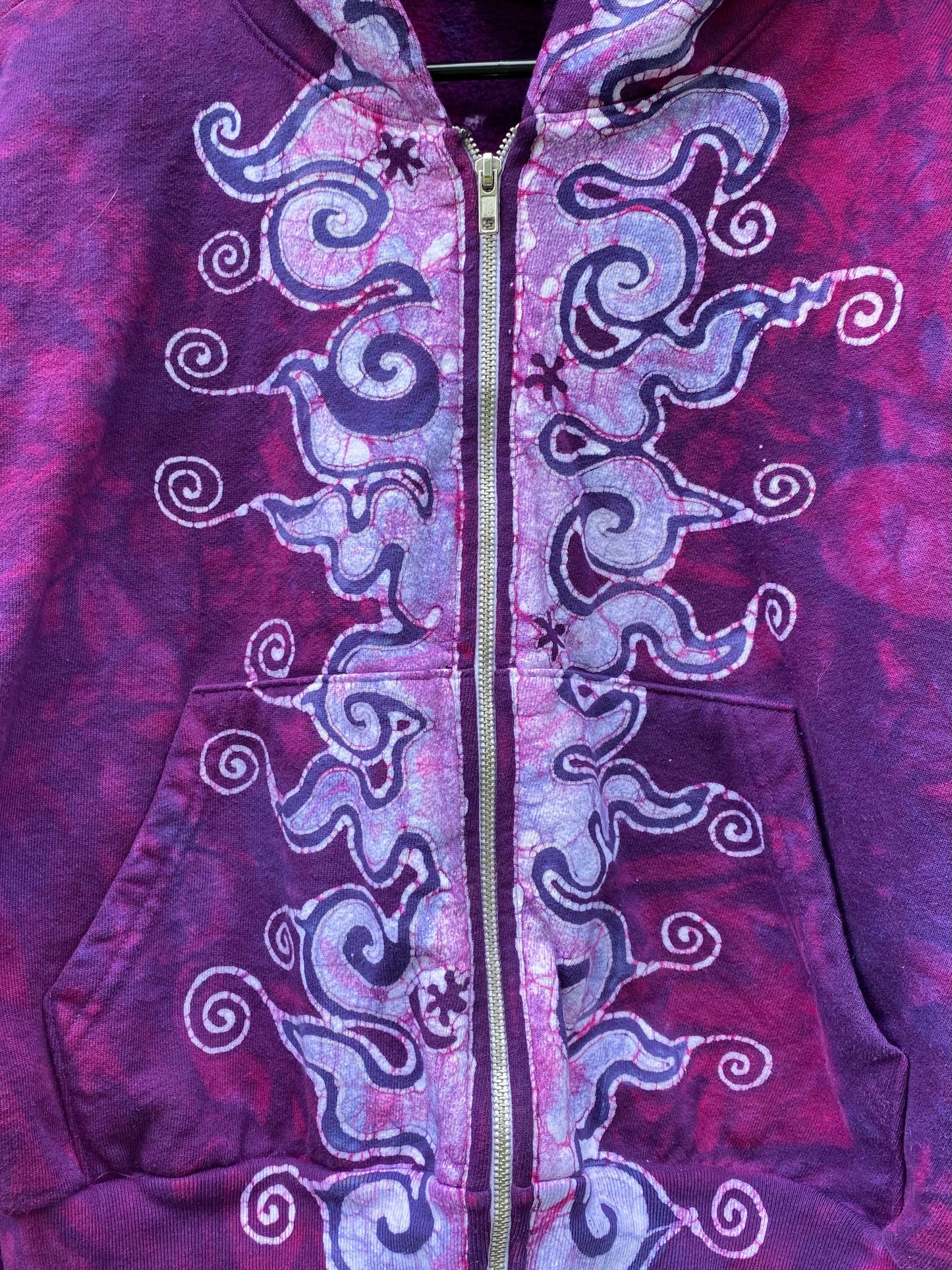 Pomegranate Star Tuxedo Flames Handmade Batik Hoodie hoodie batikwalla