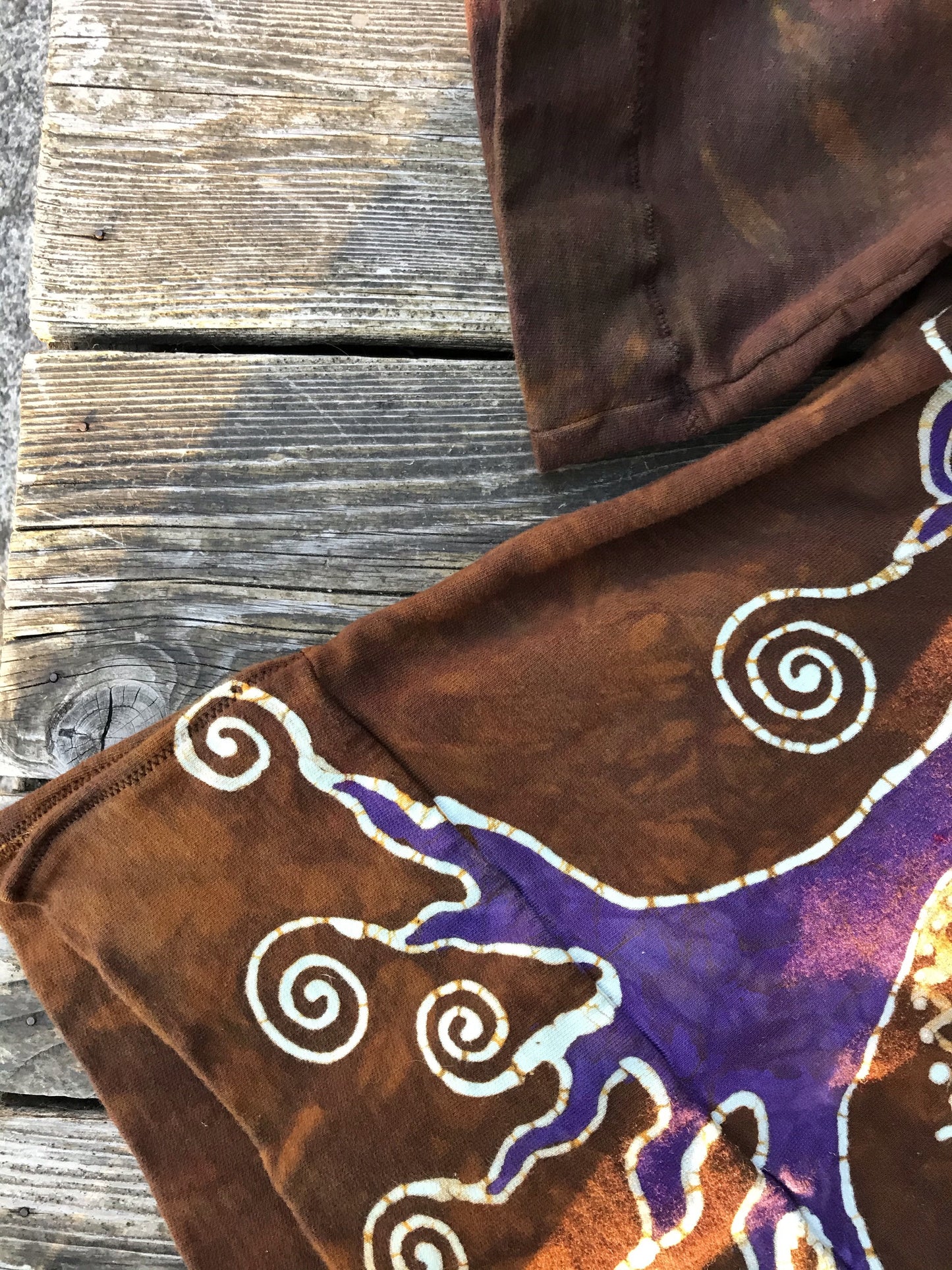 Roots Run Deep Vneck Organic Cotton Handmade Batik Top, Size XL + Batik Dresses Batikwalla