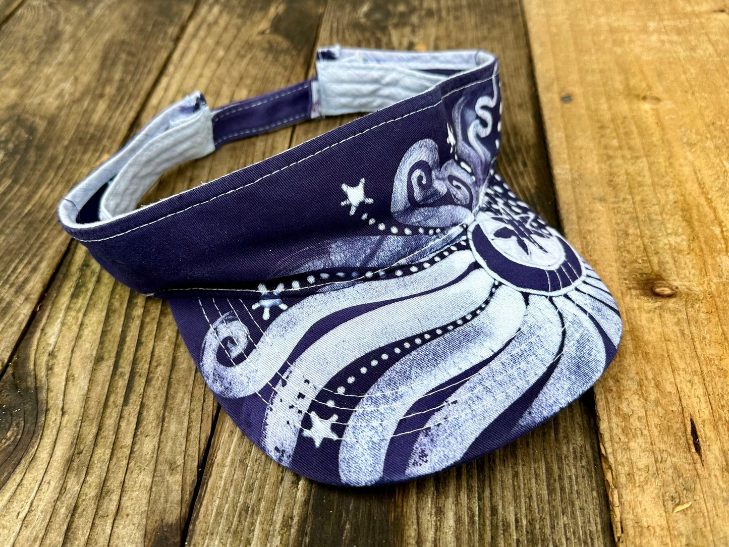 Cool Purple Moon and Stars Sun Visor visor batikwalla