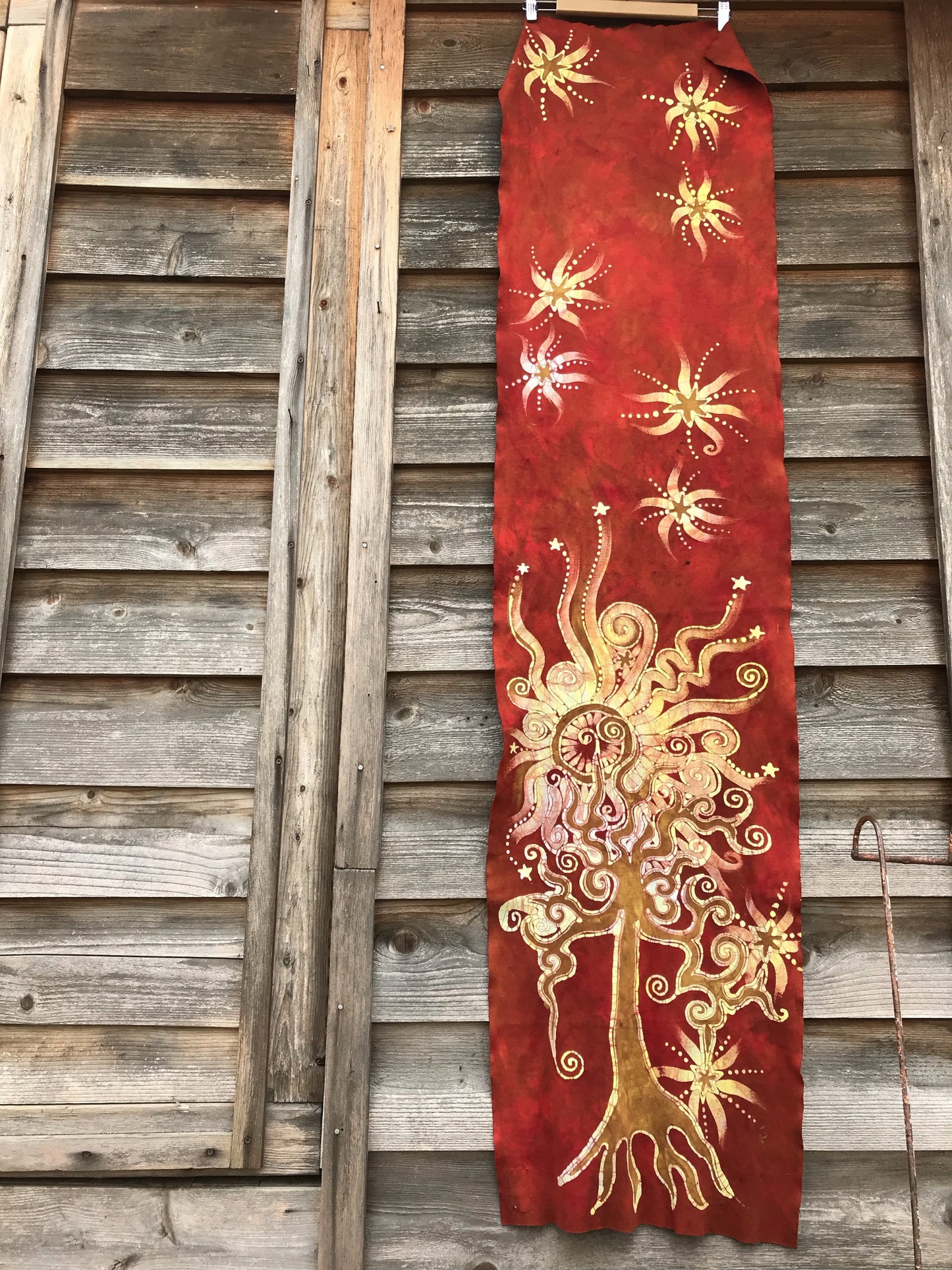 Warmth Of The Sun Hand Painted Organic Cotton Batik Scarf