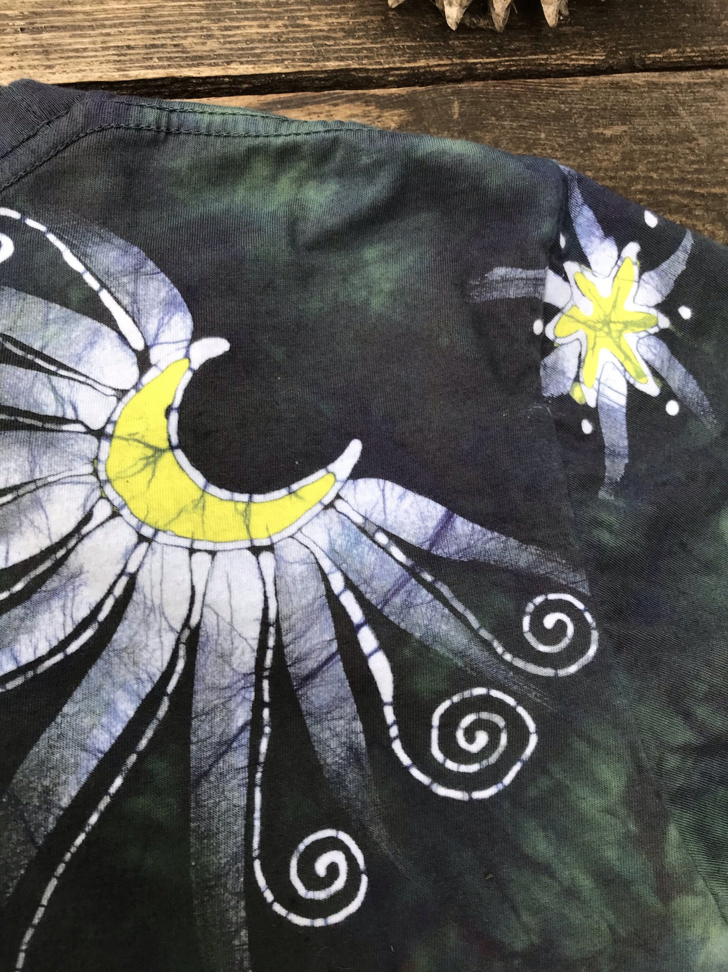Buttercup Moonbeams Hand Painted Batikwalla Vneck Tshirt - Unisex Tshirts batikwalla