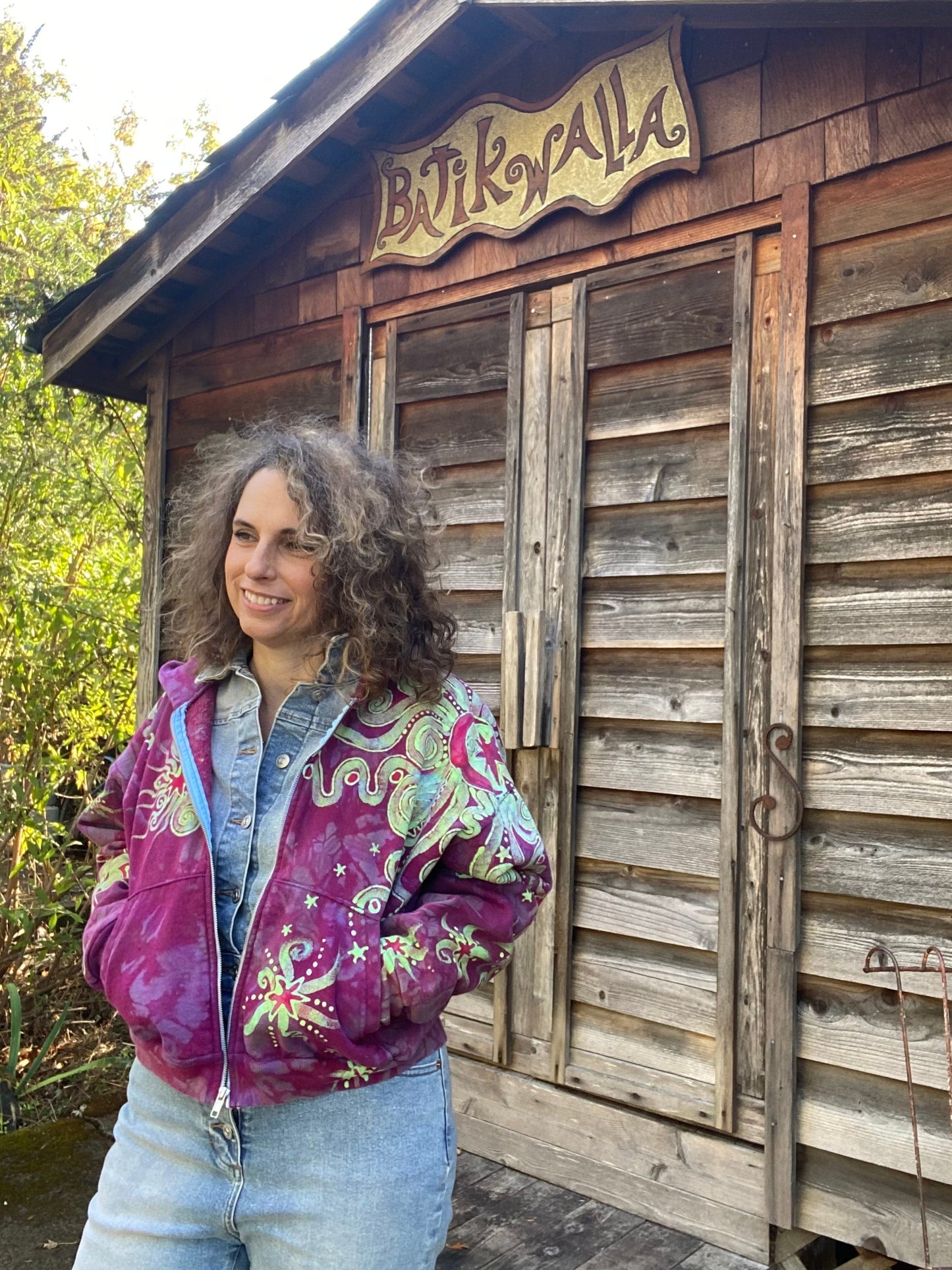 Sunrise Sun Glow Handmade Batik Hoodie - Size S/M hoodie batikwalla