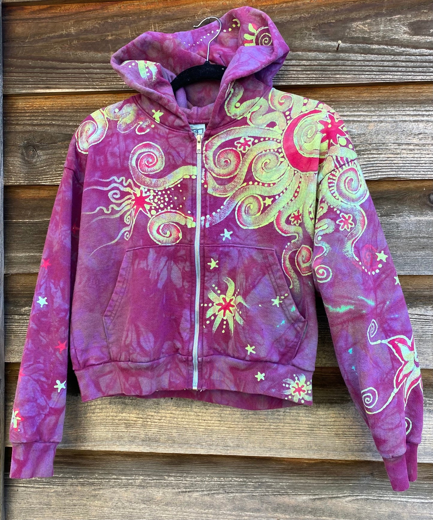 Sunrise Sun Glow Handmade Batik Hoodie - Size S/M hoodie batikwalla S/M