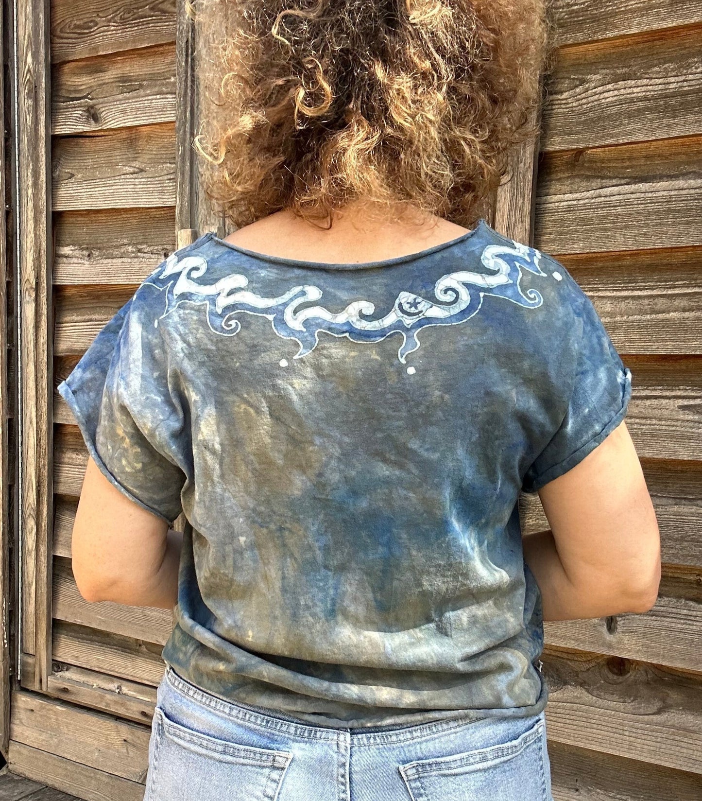 High Prairie Batik Necklace Tee - Size Small Shirts & Tops Batikwalla by Victoria