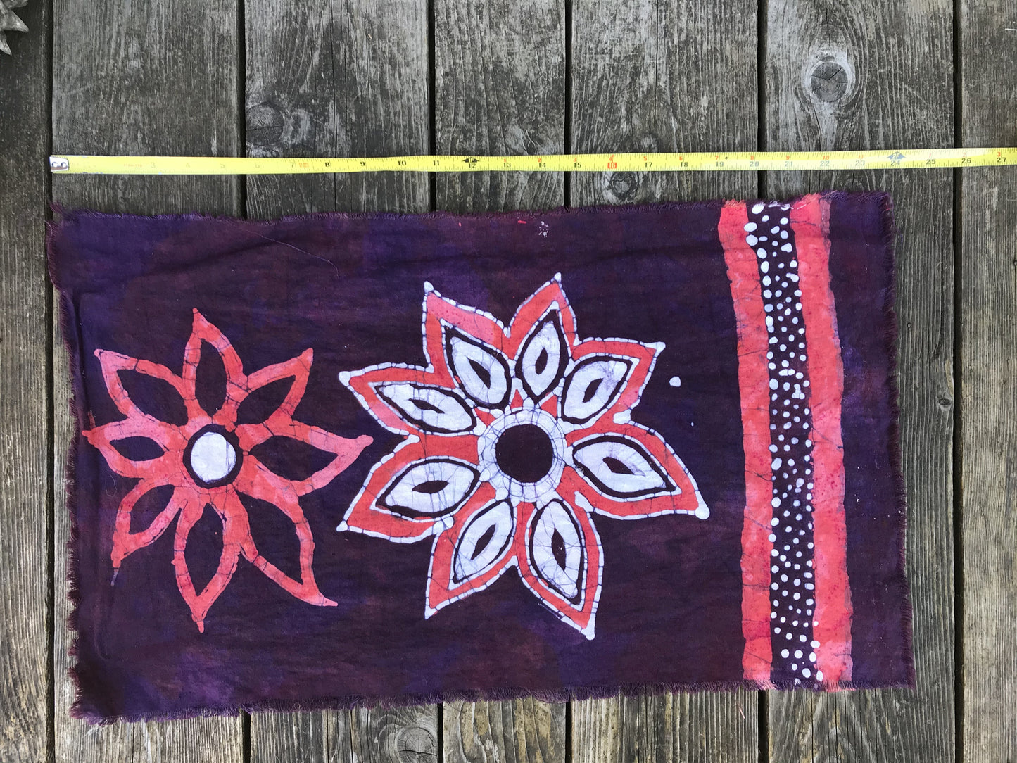 Flower Power Batik Wallhanging / Cotton Fabric Bandana scarf batikwalla