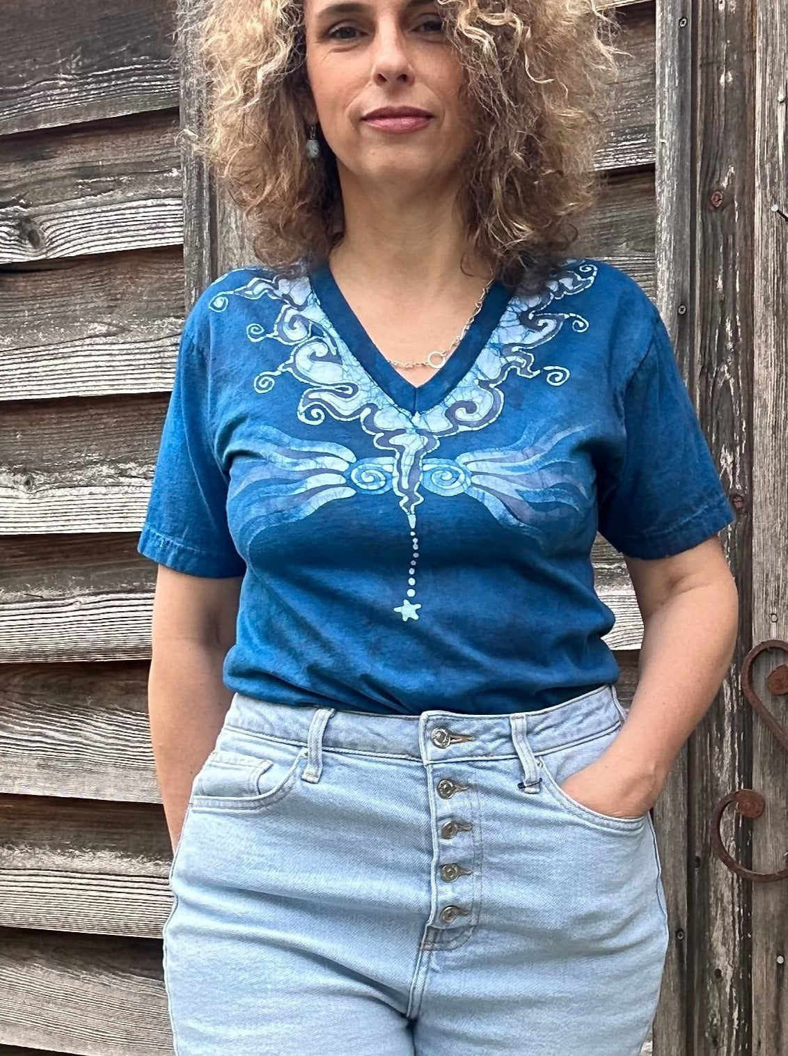 Blue Angel Batik Vneck Tshirt Tshirts batikwalla