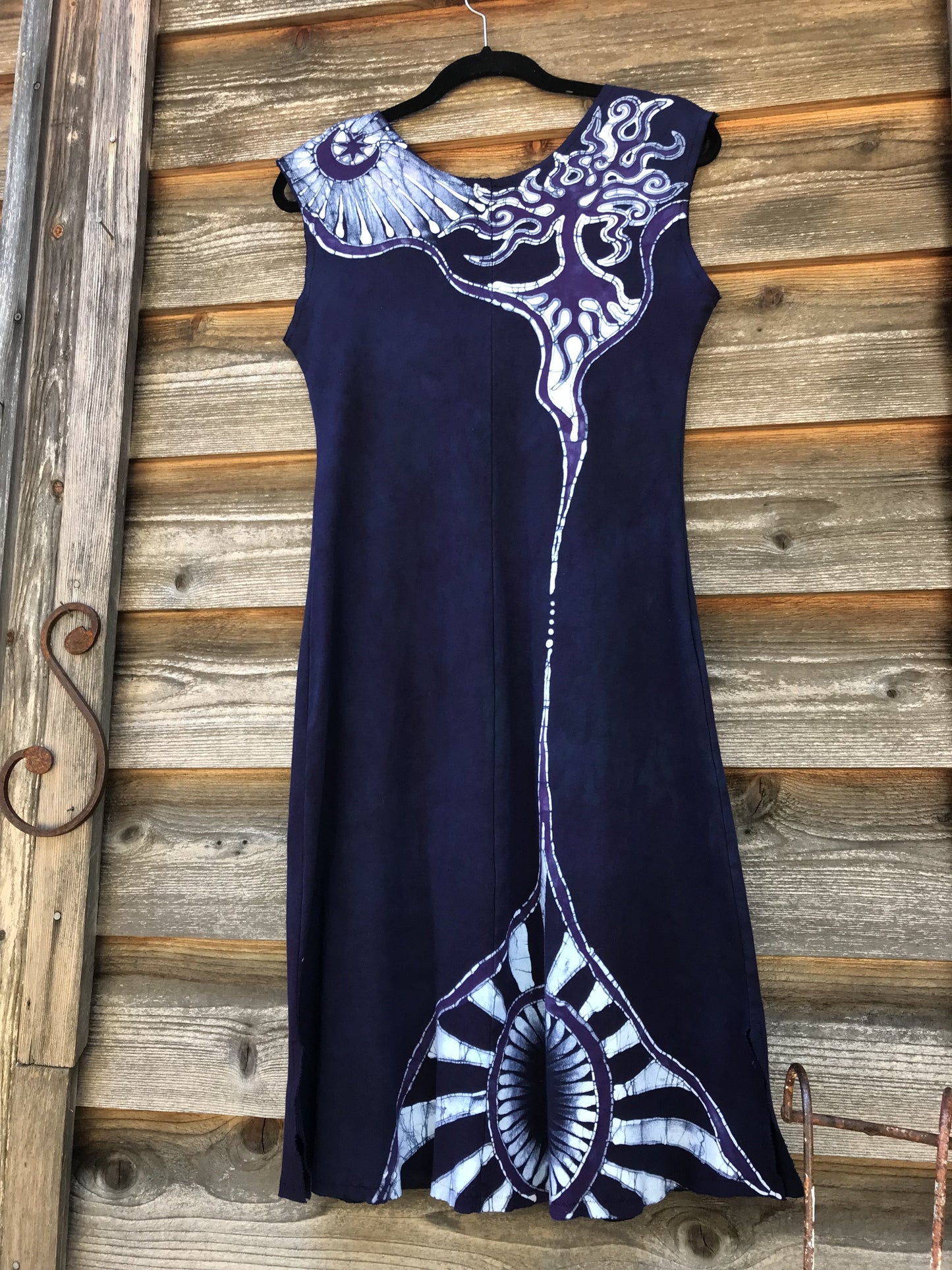 Blue Mountain Sun Batikwalla Handmade Batik Dress in Organic Cotton - Imperfect Batik Dresses Batikwalla