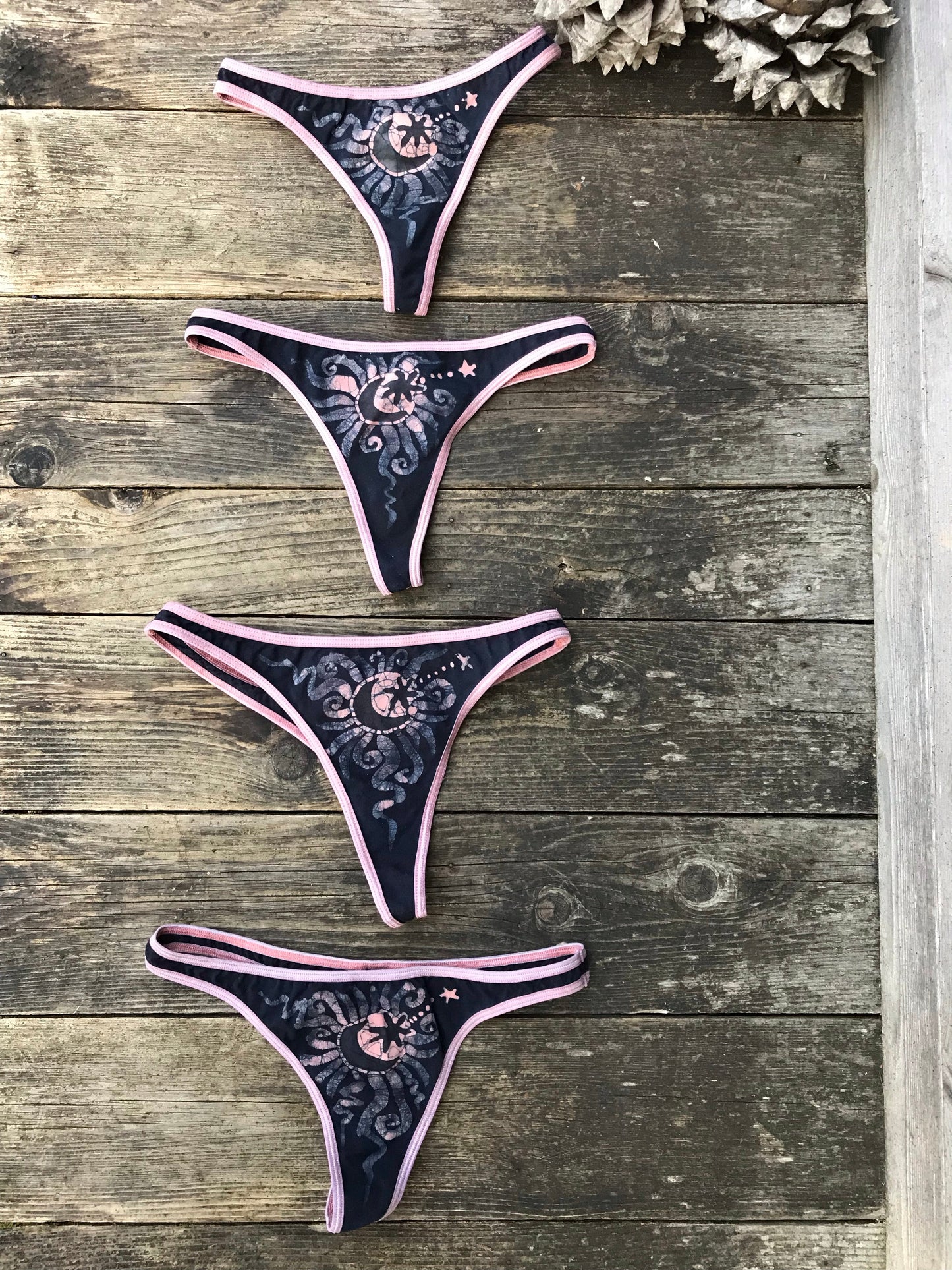 Midnight Moonlight in Charcoal Gray Batik Undies Undies Swimwear batikwalla