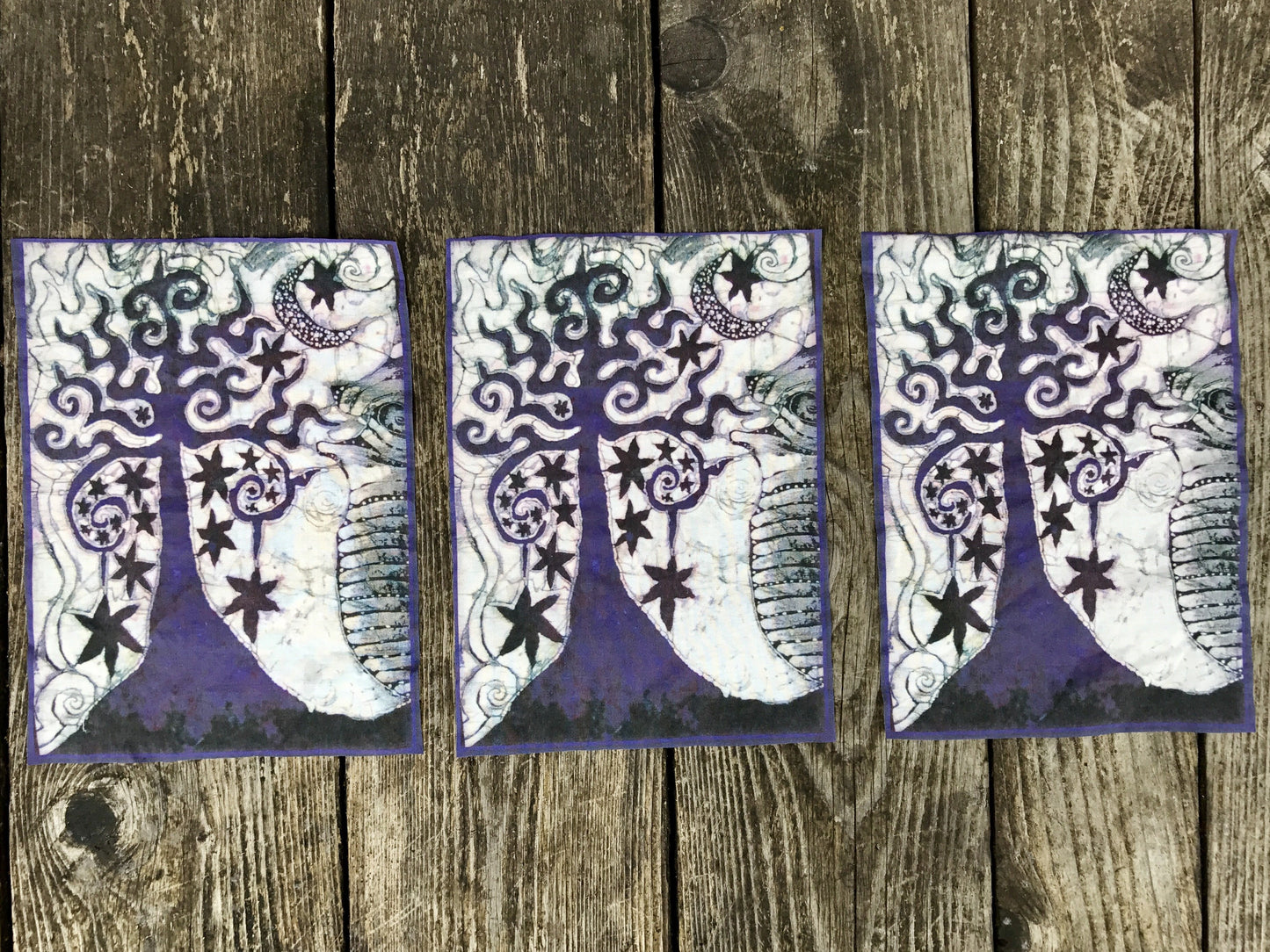 Midnight Tree Batik Fabric Print