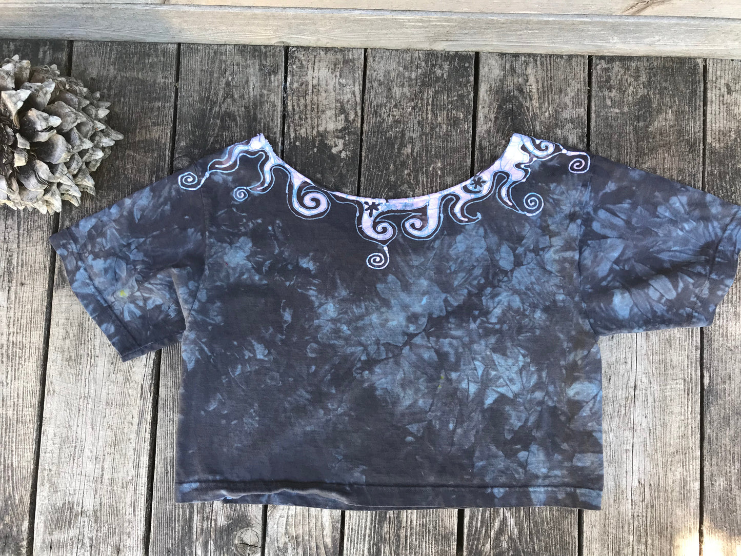 Perpetual Waves of Moonlight Oversized Crop Top Batikwalla by Victoria