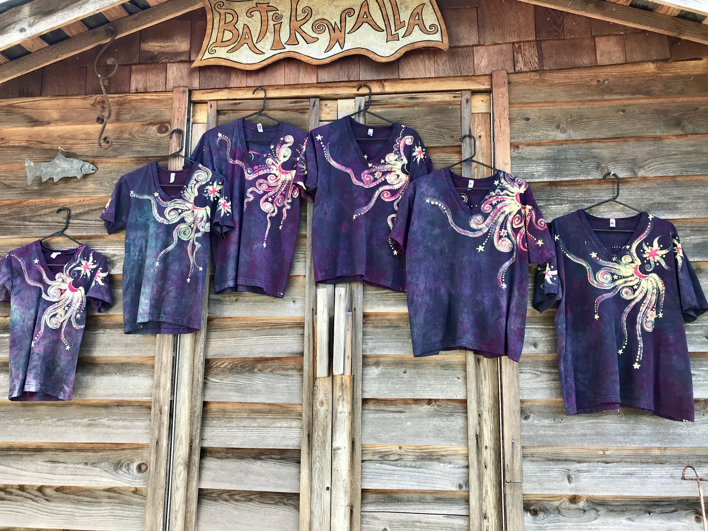 The Stars Will Guide Us Vneck Tee in Purple - Sale Basket Size XS Batikwalla by Victoria