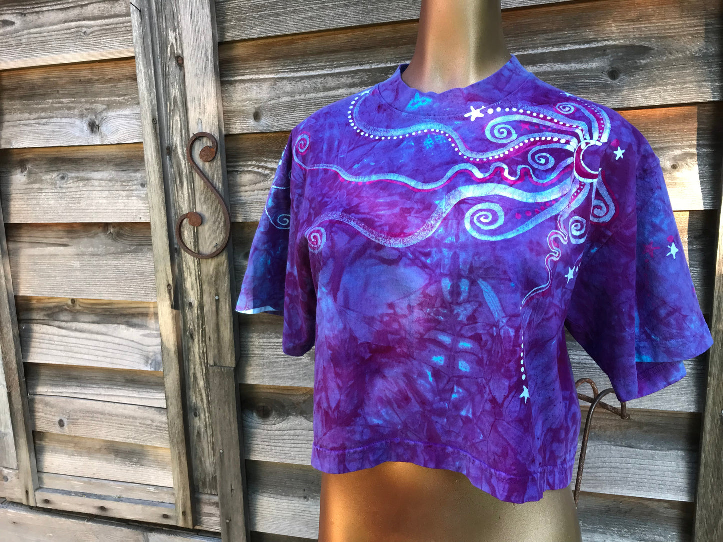 Amethyst Starlight Oversize Crop Top Batikwalla by Victoria