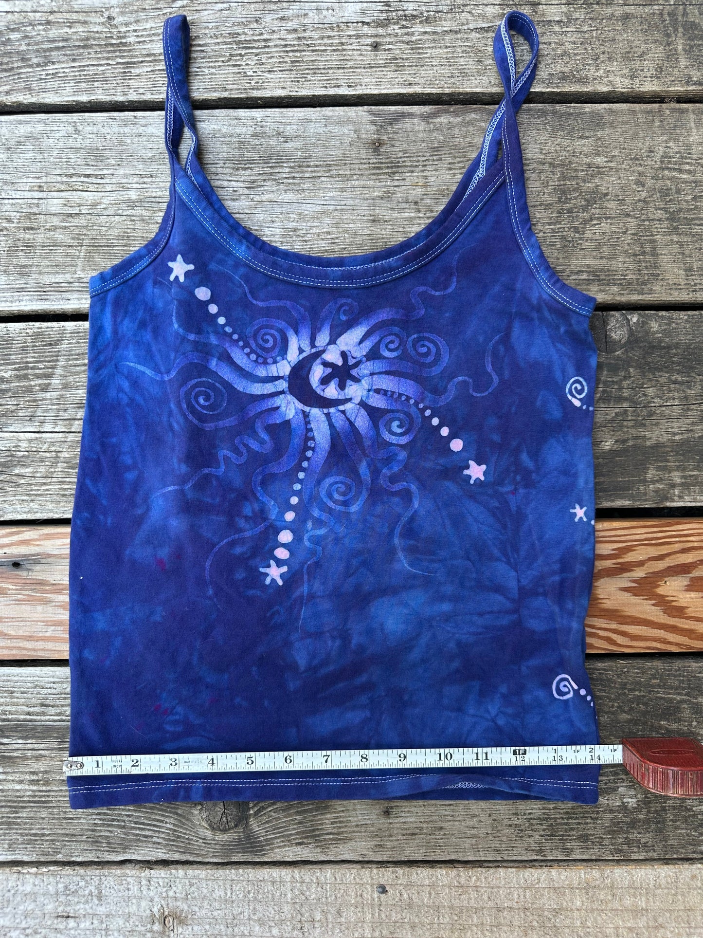 Blue Moon Hand Painted Batikwalla Tank Top Tops batikwalla Large
