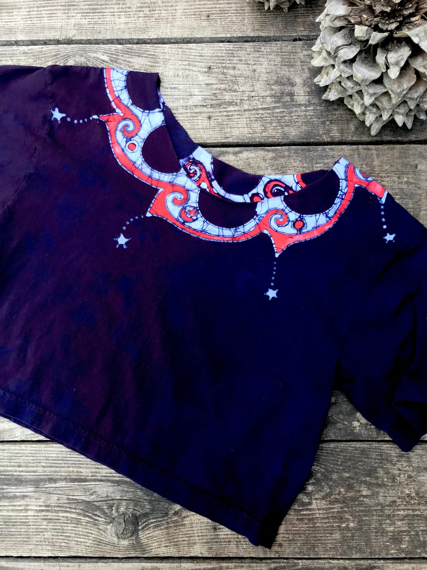 Disco Bubbles in Perpetual Swirls Handmade Batik Boxy Tee Batikwalla by Victoria