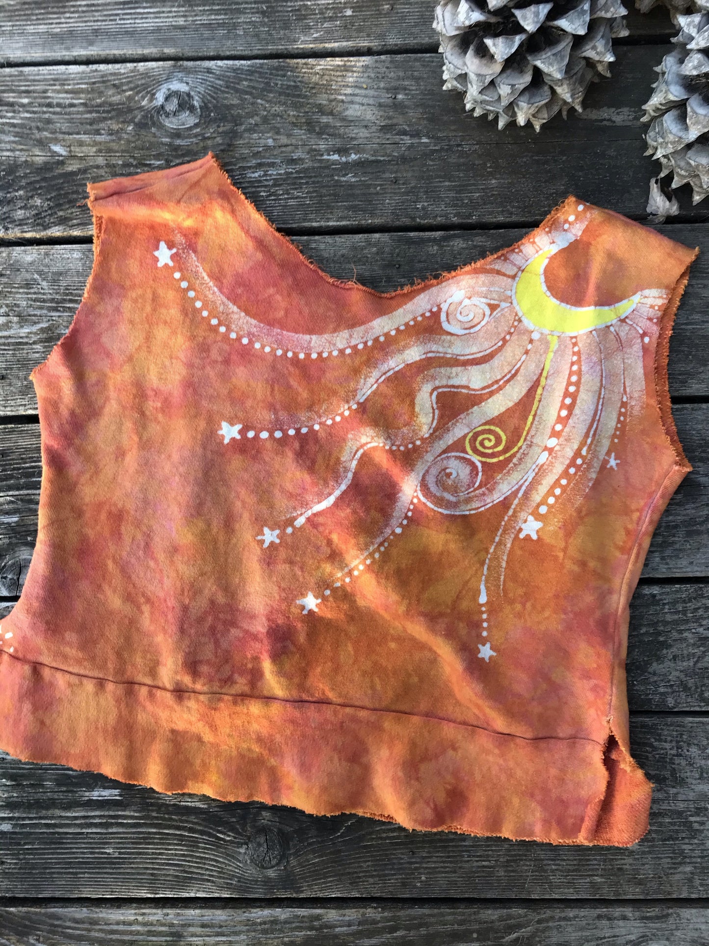 Late Summer Orange Organic Cotton Handmade Batik Top Batik Dresses Batikwalla