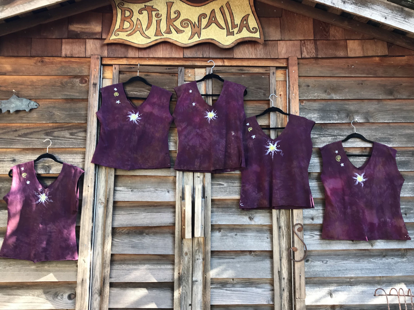 Mulberry Wine - Organic Cotton 4 Panel Batik Top - Handmade Batik Dresses Batikwalla