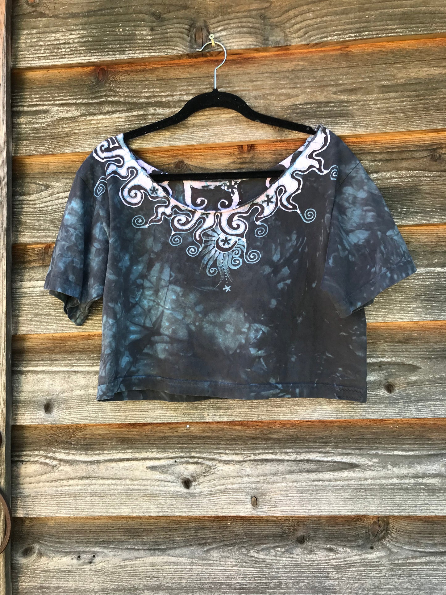 Perpetual Waves of Moonlight Oversized Crop Top Batikwalla by Victoria
