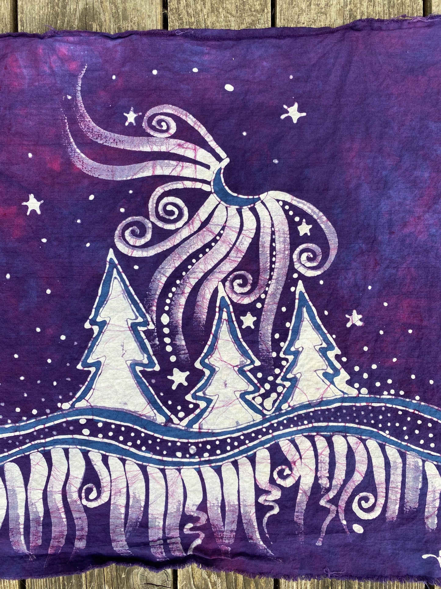 Rainbow River Forest Batik Bandana scarf batikwalla