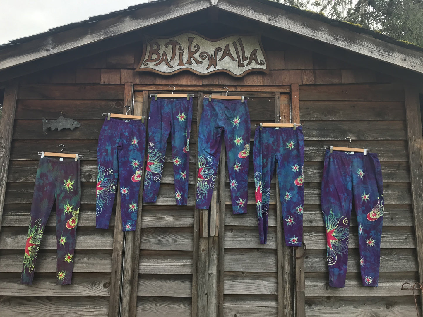 Sunrise Moon and Stars Batik Yoga Leggings - New Version leggings batikwalla