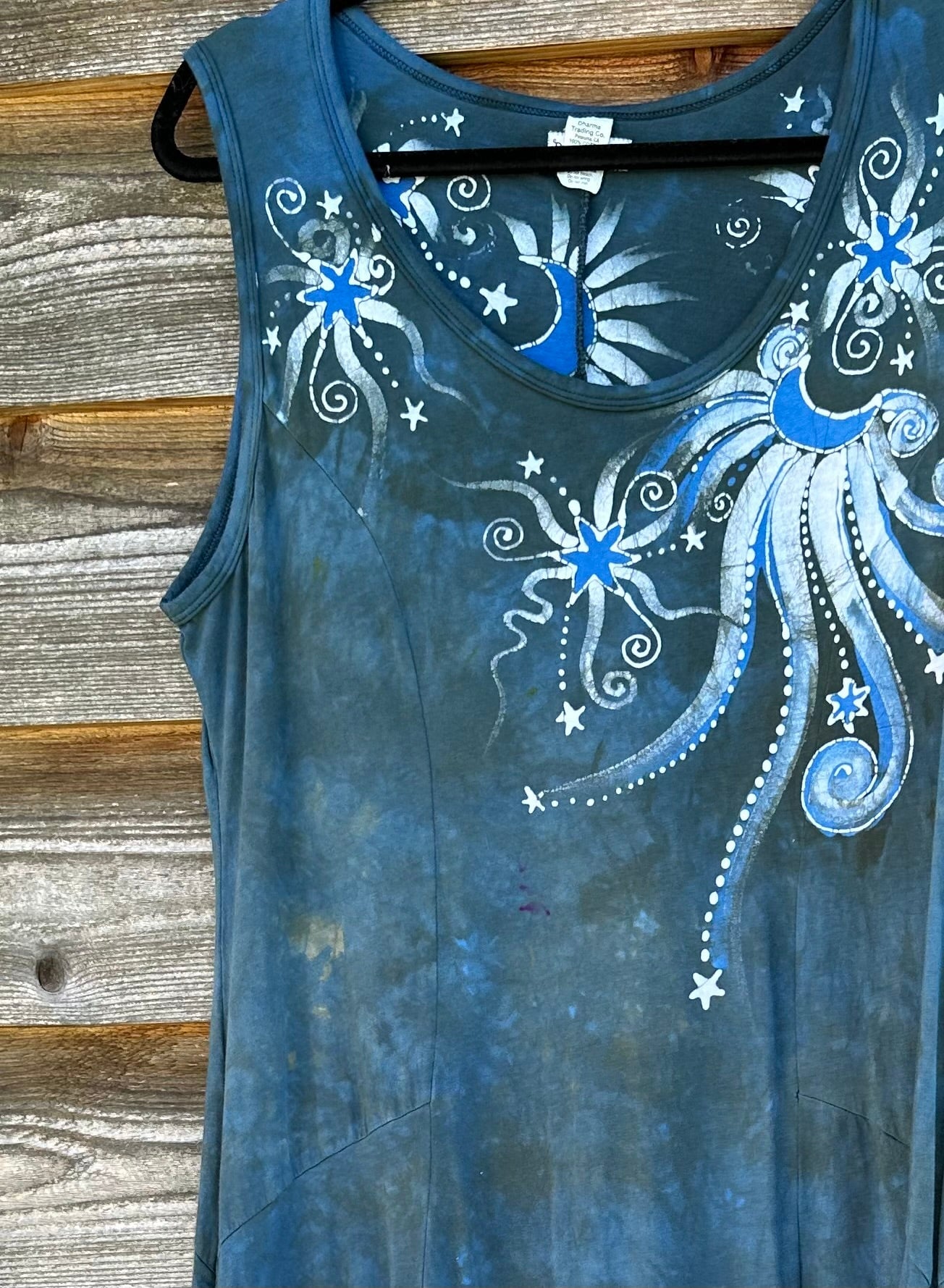 Blue Moon Sage Batikwalla Batik Dress - Size XL Batik Dresses Batikwalla