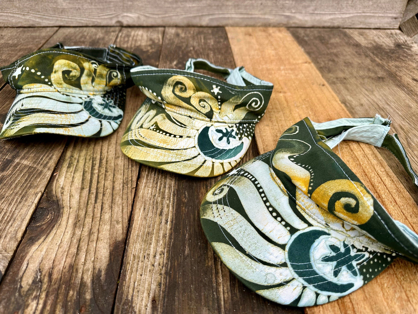 Green Garden Moon and Stars Sun Visor visor batikwalla