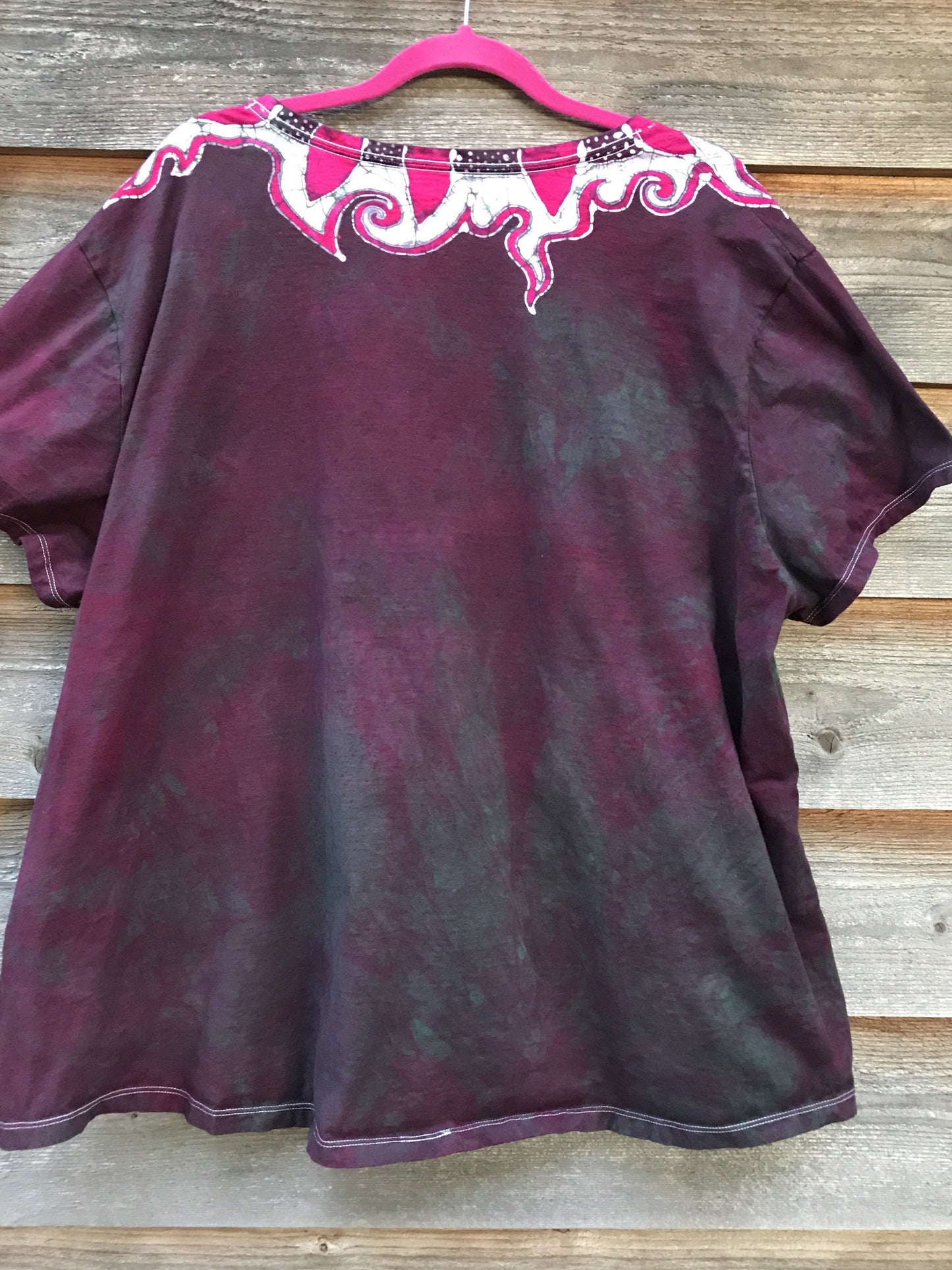 Ruby Sparkle Batikwalla Vneck Tee - Plus Size 5X