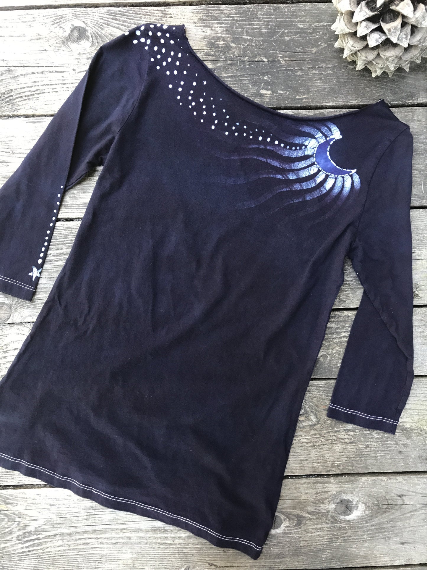 Starry Midnight Hand Painted Batik Top