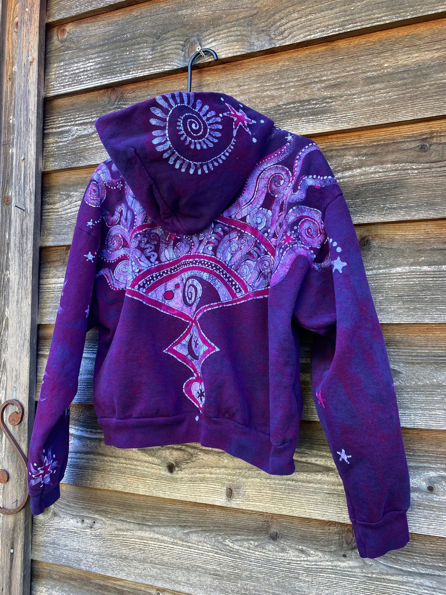 Original Magenta Surf Boardwalk Handmade Batik Hoodie - Size M/L hoodie batikwalla