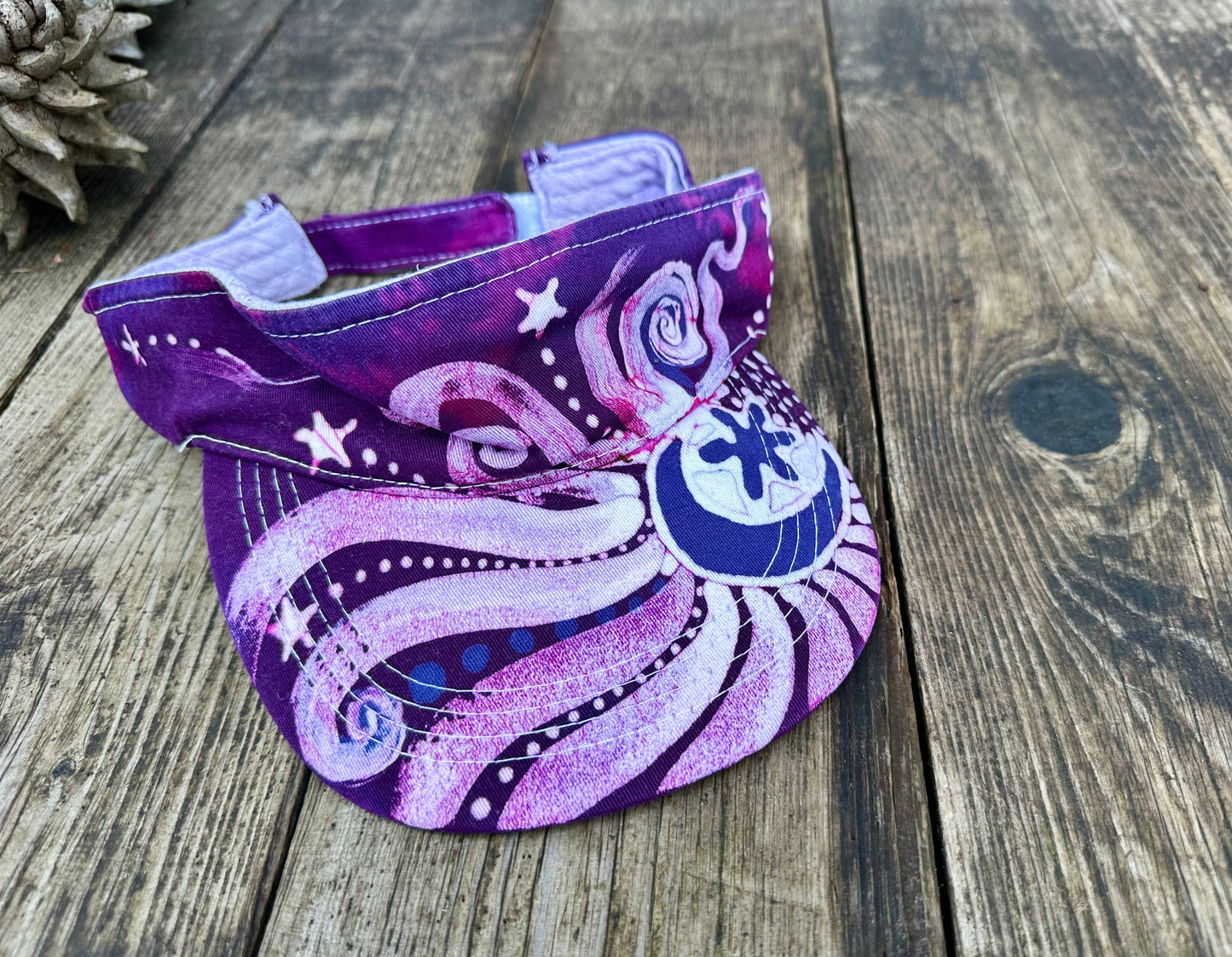 Pretty In Pink Moon and Stars Adjustable Sun Visor Hat visor batikwalla