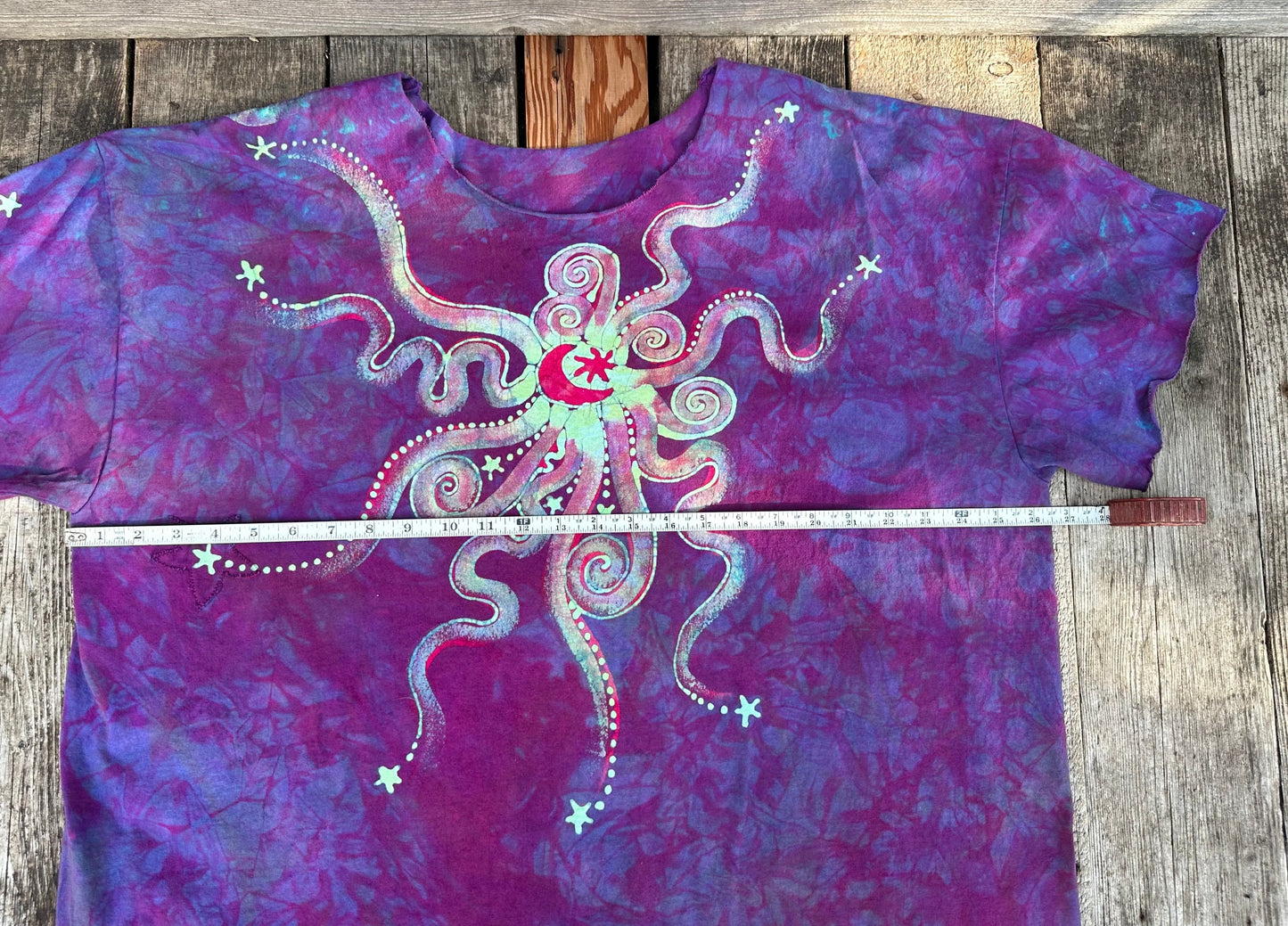 Sunrise Sunset Cotton Cropped Crew Tee - Size 2X Shirts & Tops Batikwalla by Victoria