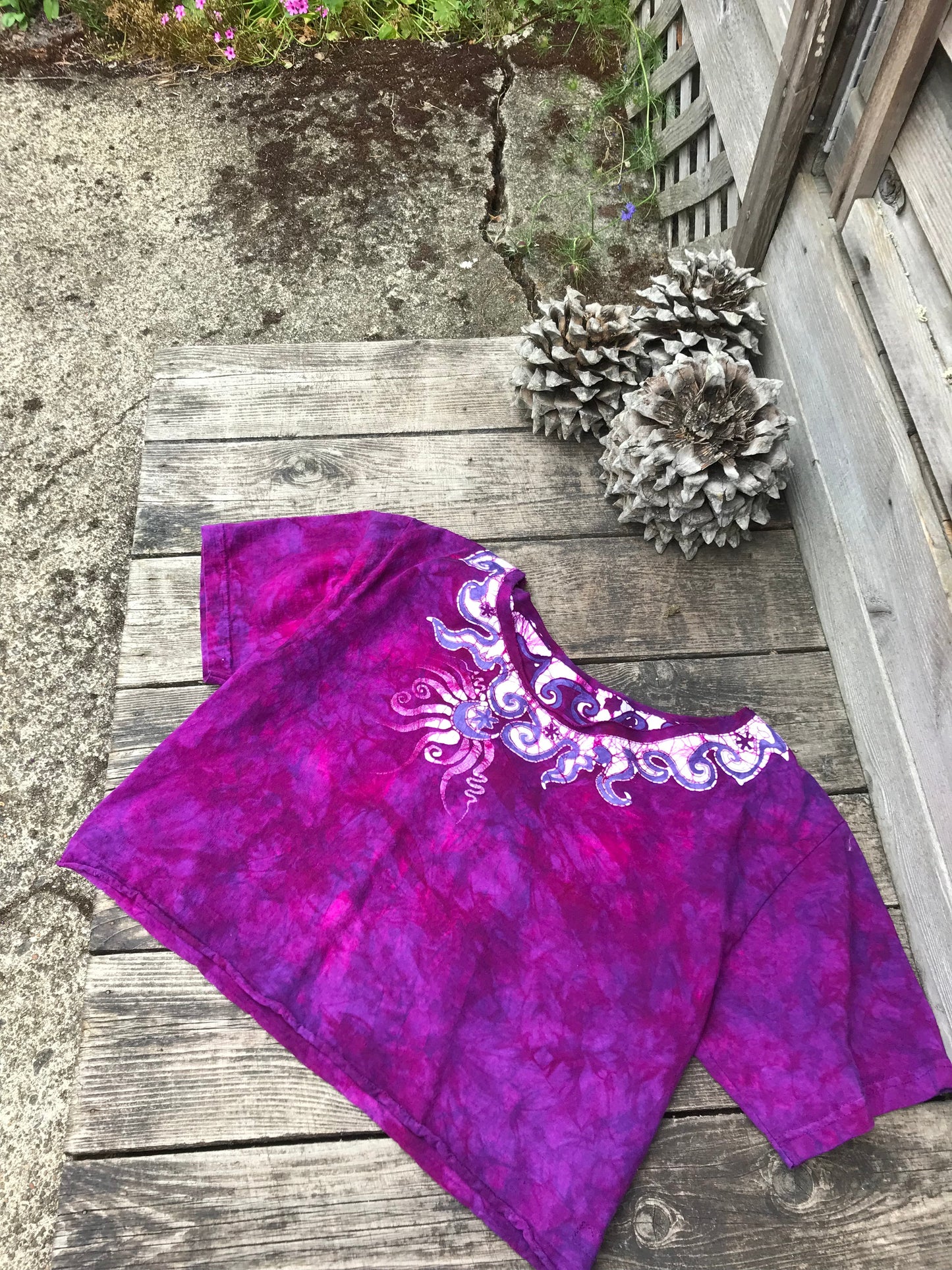 Perpetual Waves of Moonlight Oversize Crop Top Batikwalla by Victoria