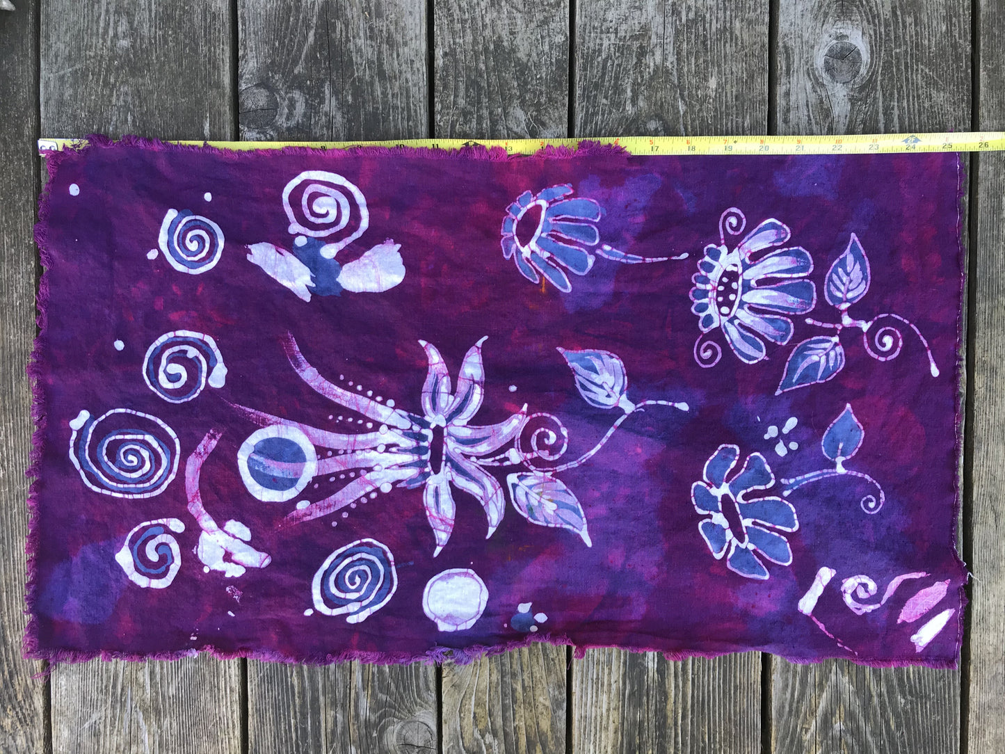 Sweet Pea Wallflower Batik Cotton Fabric / Bandana scarf batikwalla